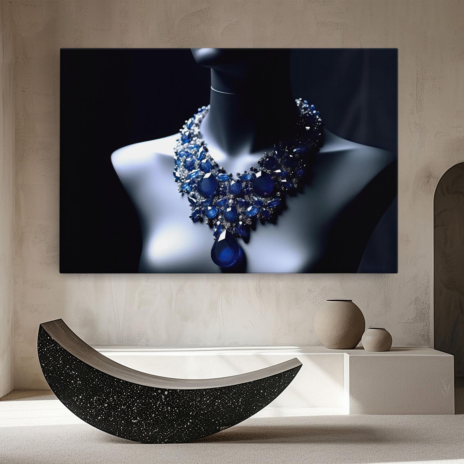 Tablou Canvas Blue Diamonds Necklace mockup 8