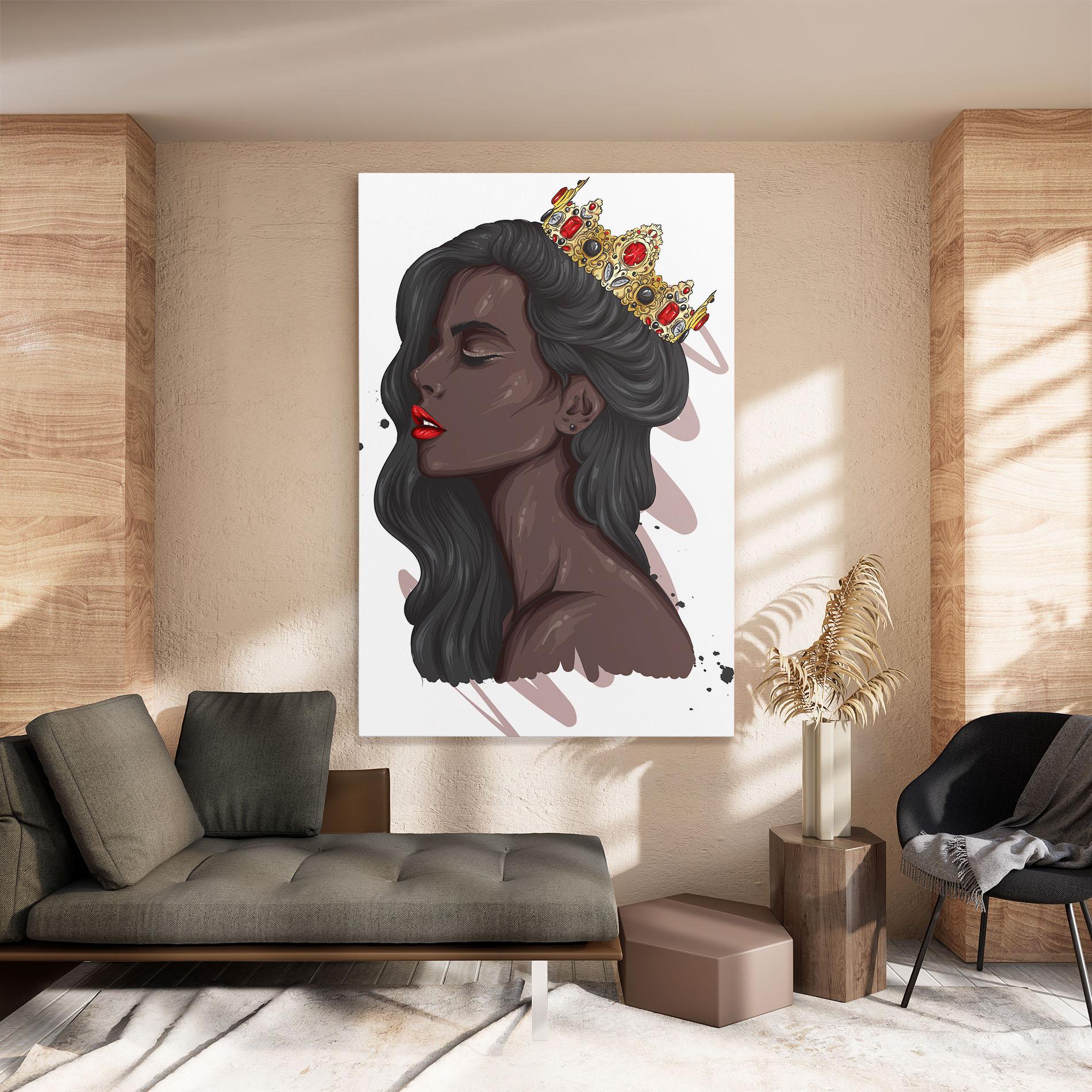 Tablou Canvas Black Woman With Crown mockup 8