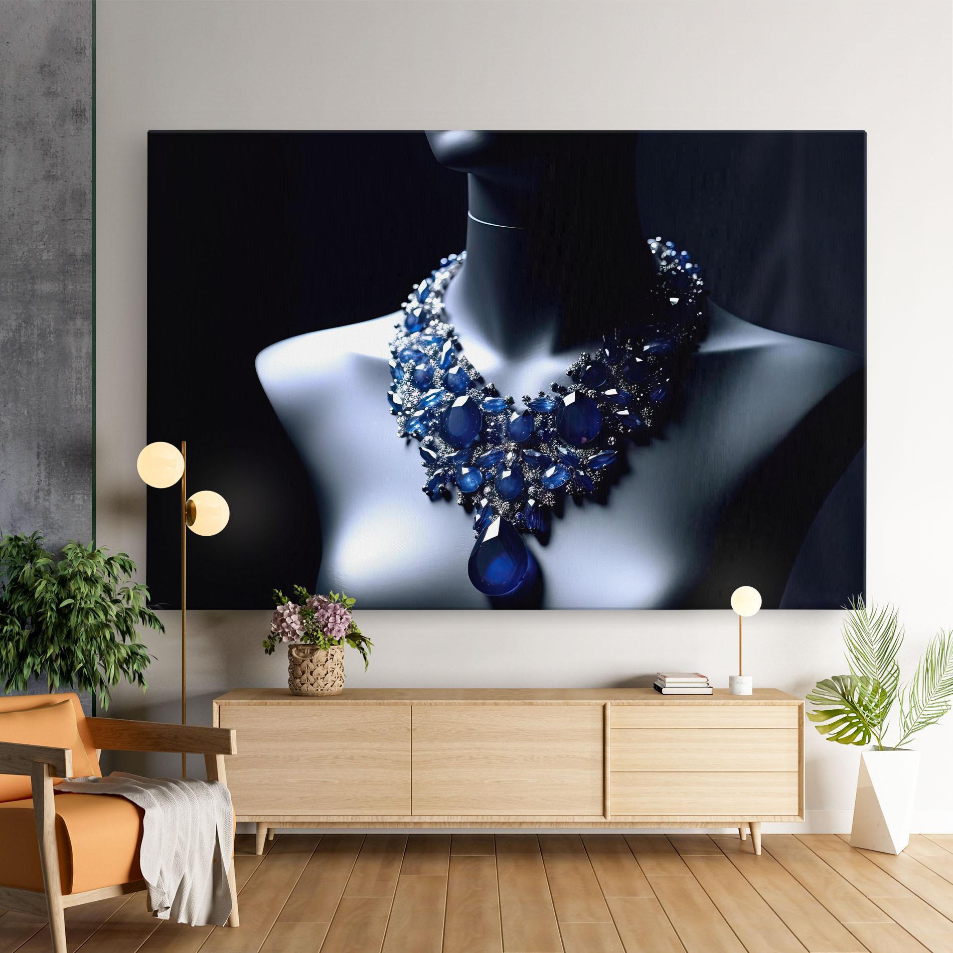 Tablou Canvas Blue Diamonds Necklace mockup 9