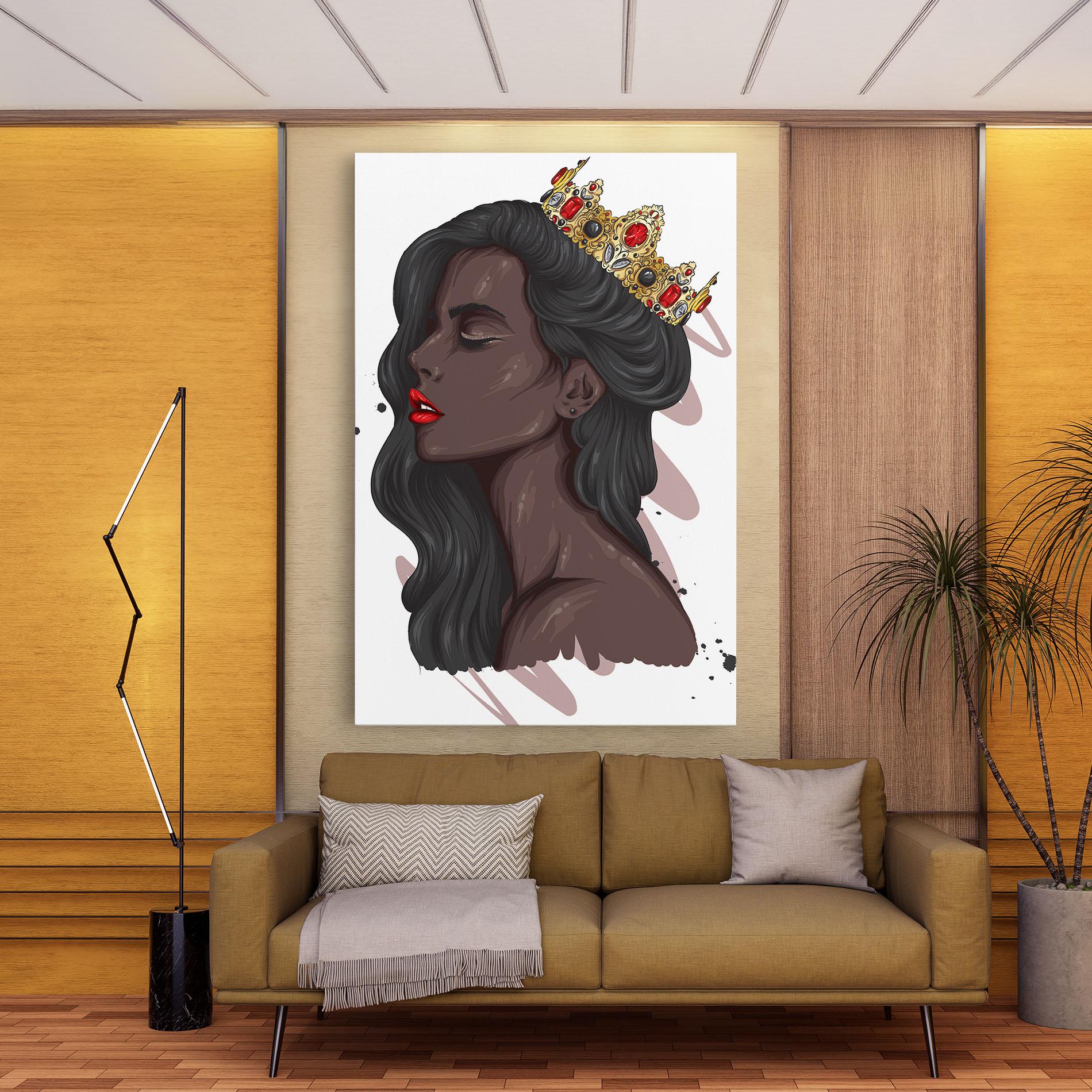 Tablou Canvas Black Woman With Crown mockup 9
