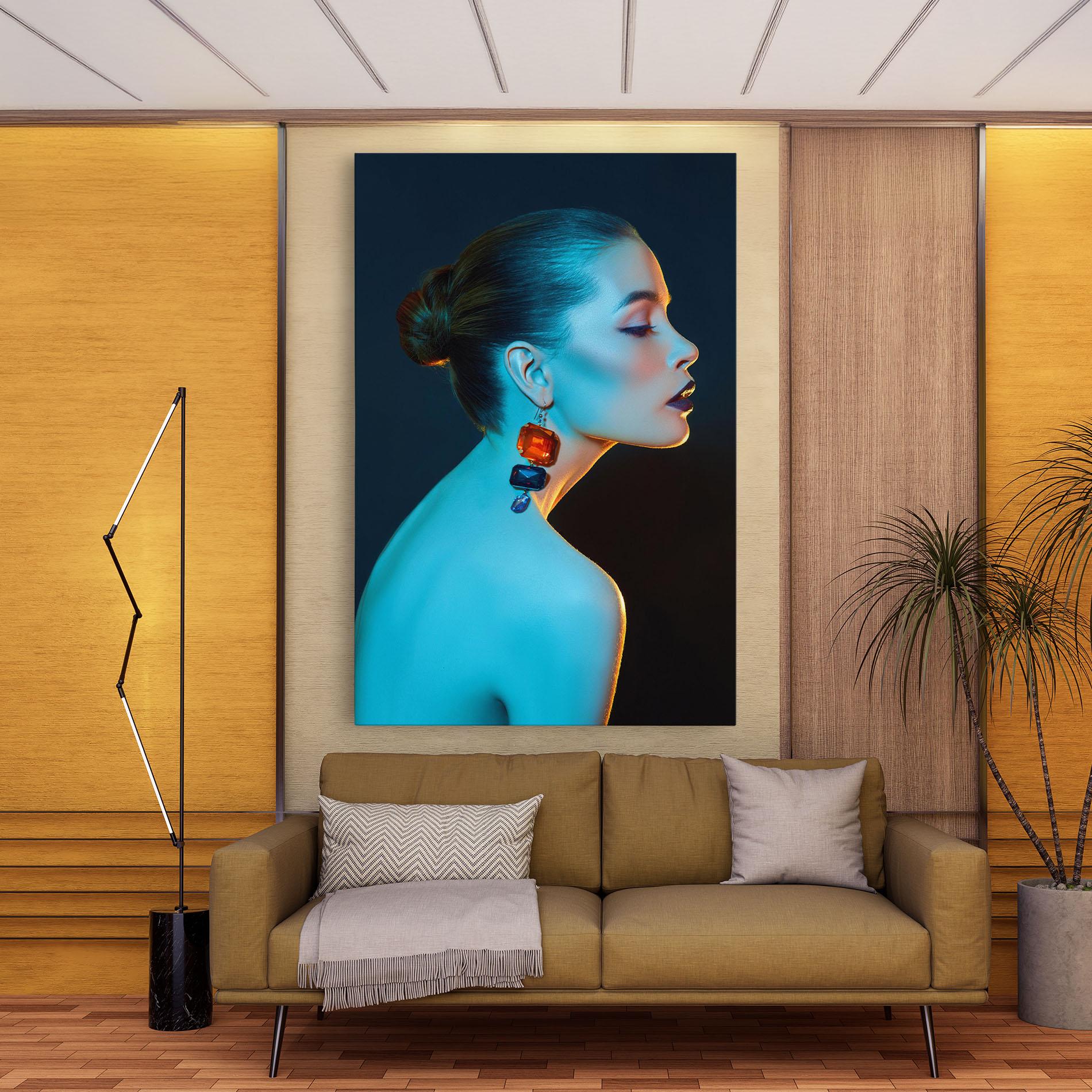 Tablou Canvas Blue Light Earring mockup 9