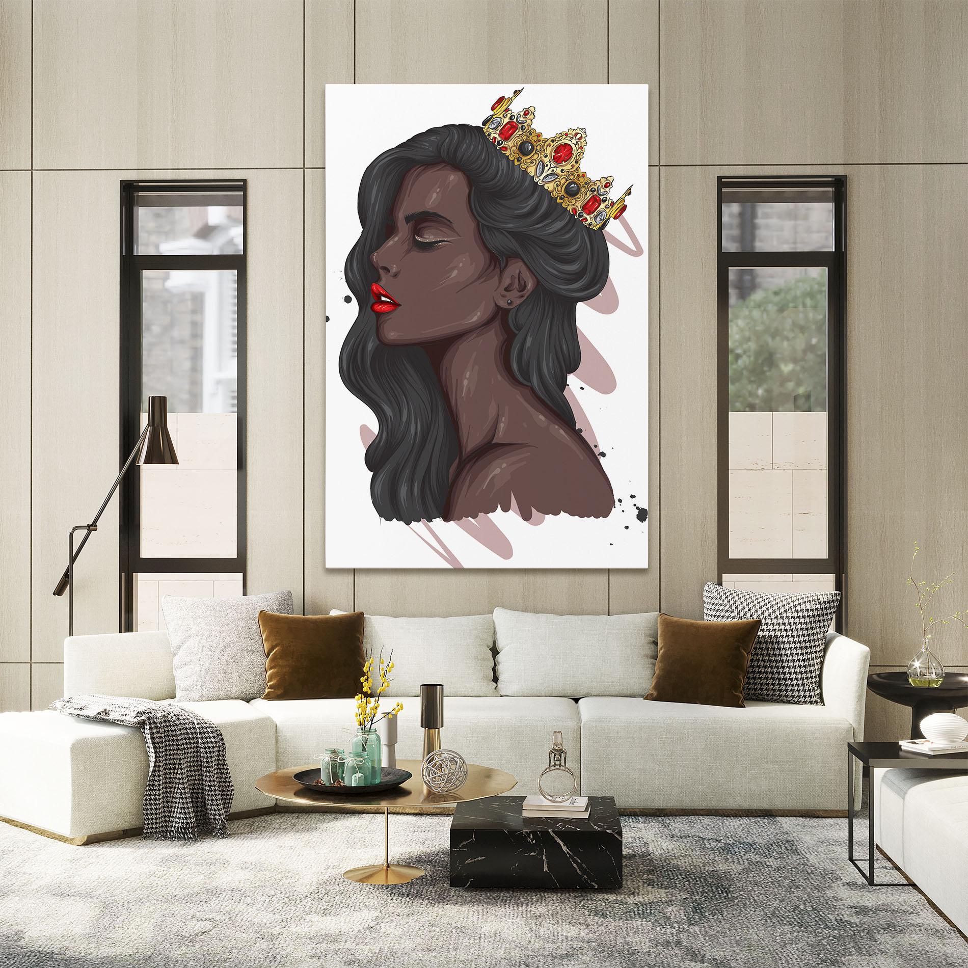 Tablou Canvas Black Woman With Crown mockup 2