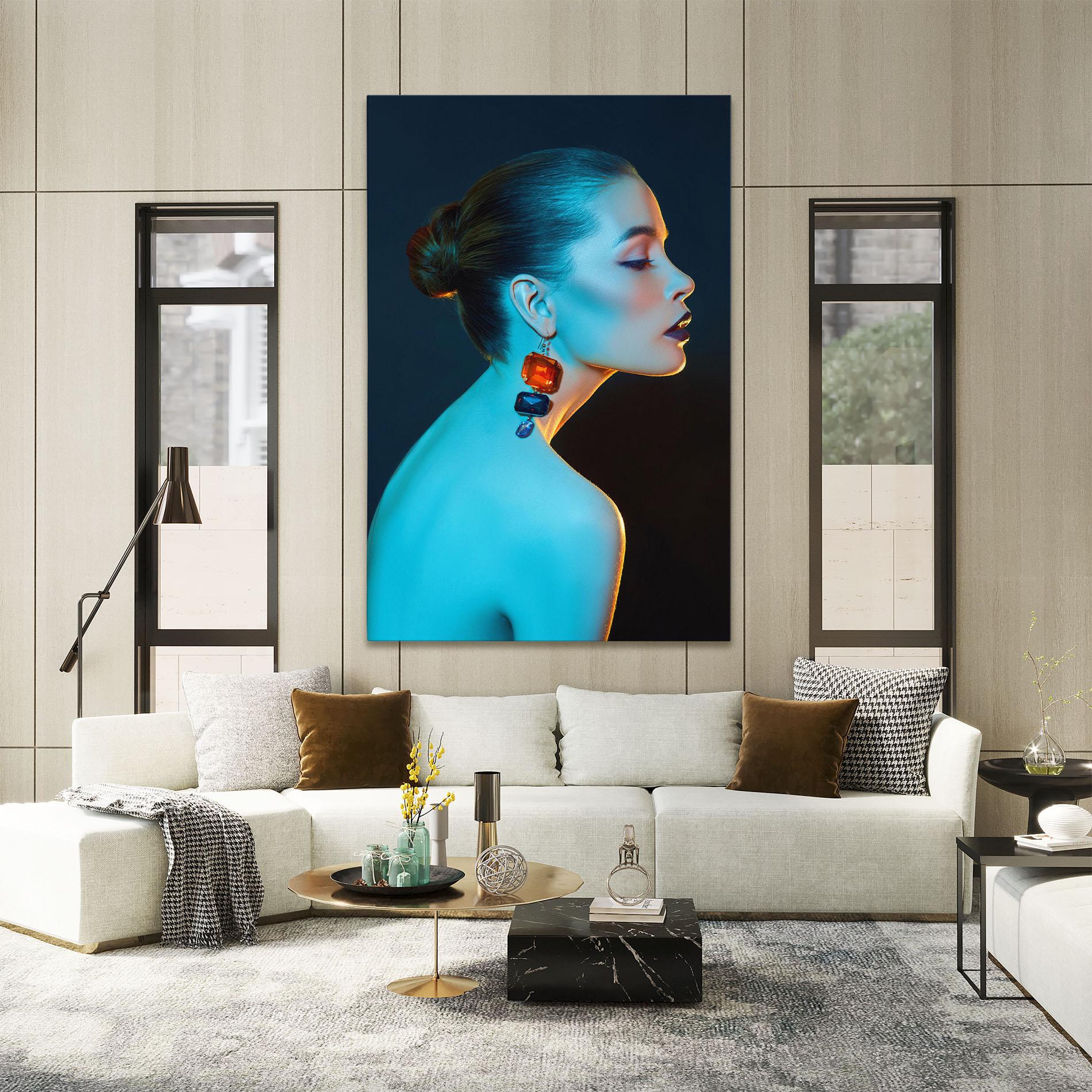 Tablou Canvas Blue Light Earring mockup 2