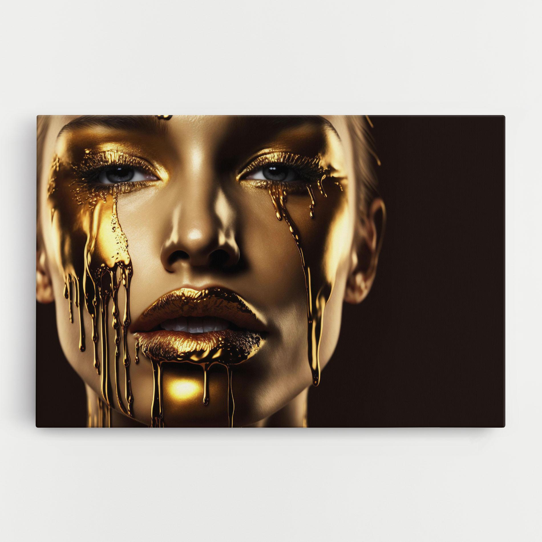 Tablou Canvas Gold Dripping Makeup mockup 0