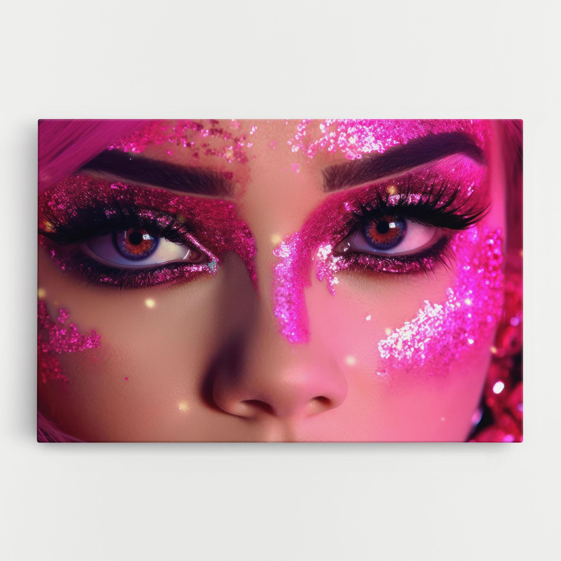 Tablou Canvas Pink Glitter Makeup mockup 0