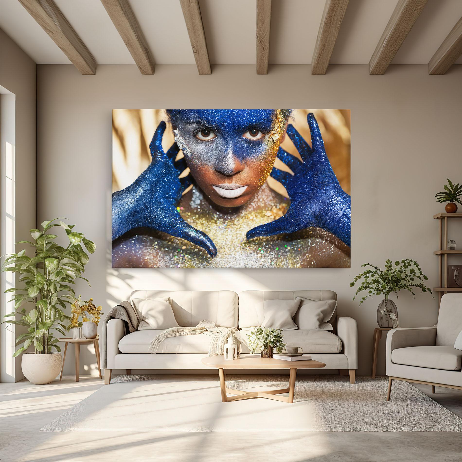 Tablou Canvas Glue Gold Glitter mockup 6