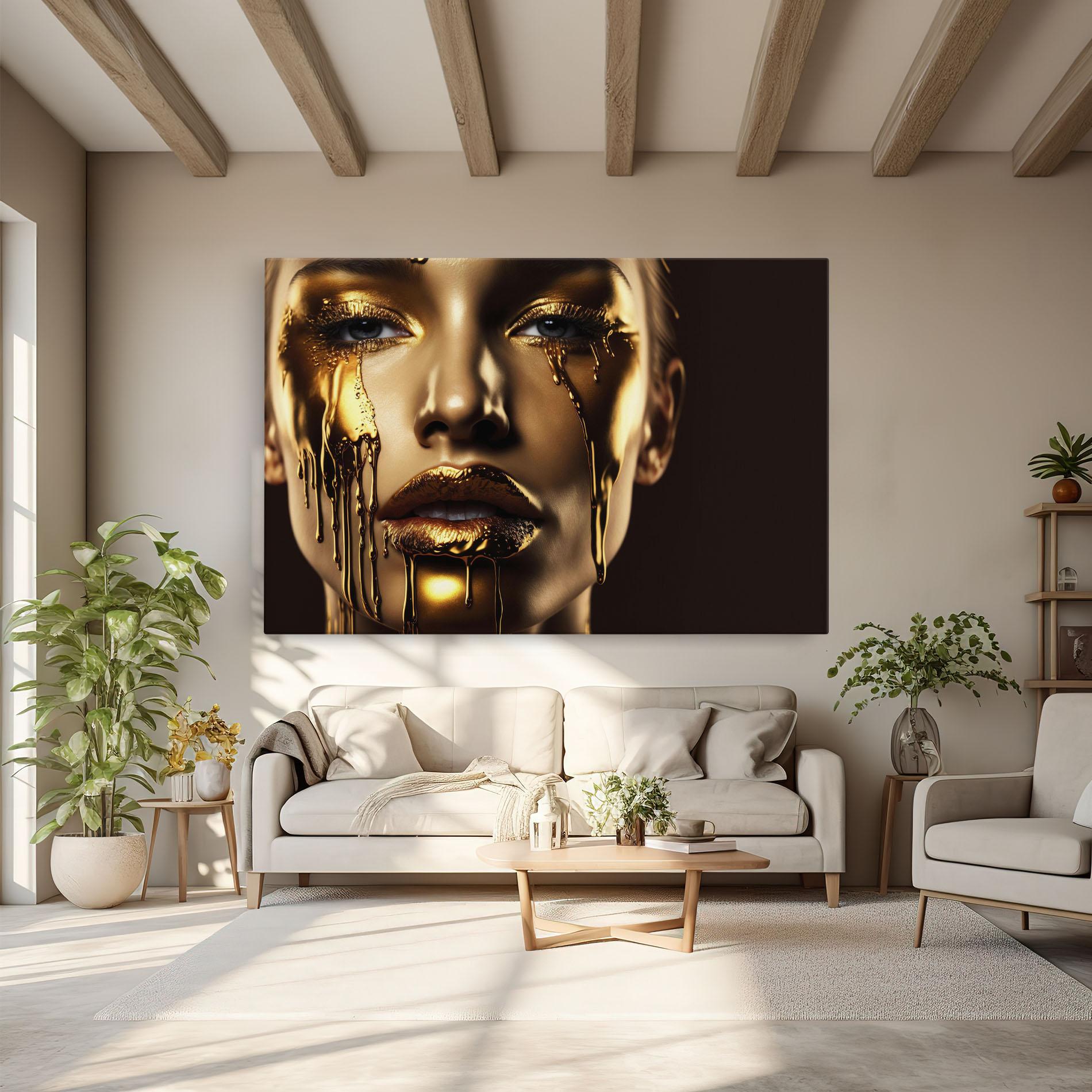 Tablou Canvas Gold Dripping Makeup mockup 6