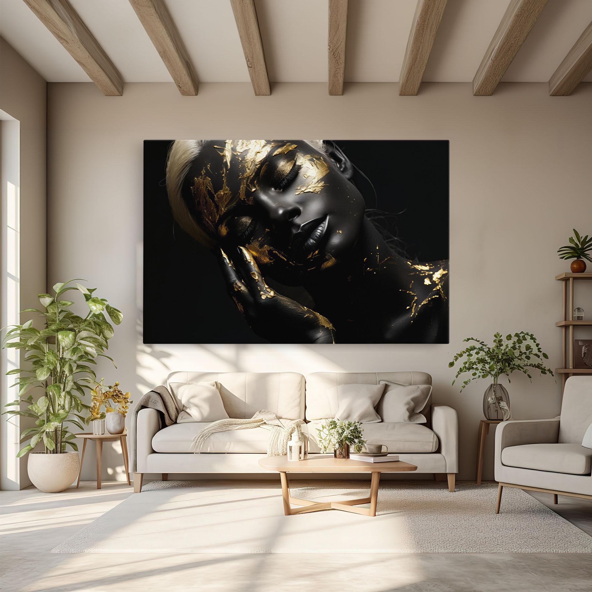 Tablou Canvas Gold Makeup On Black mockup 6