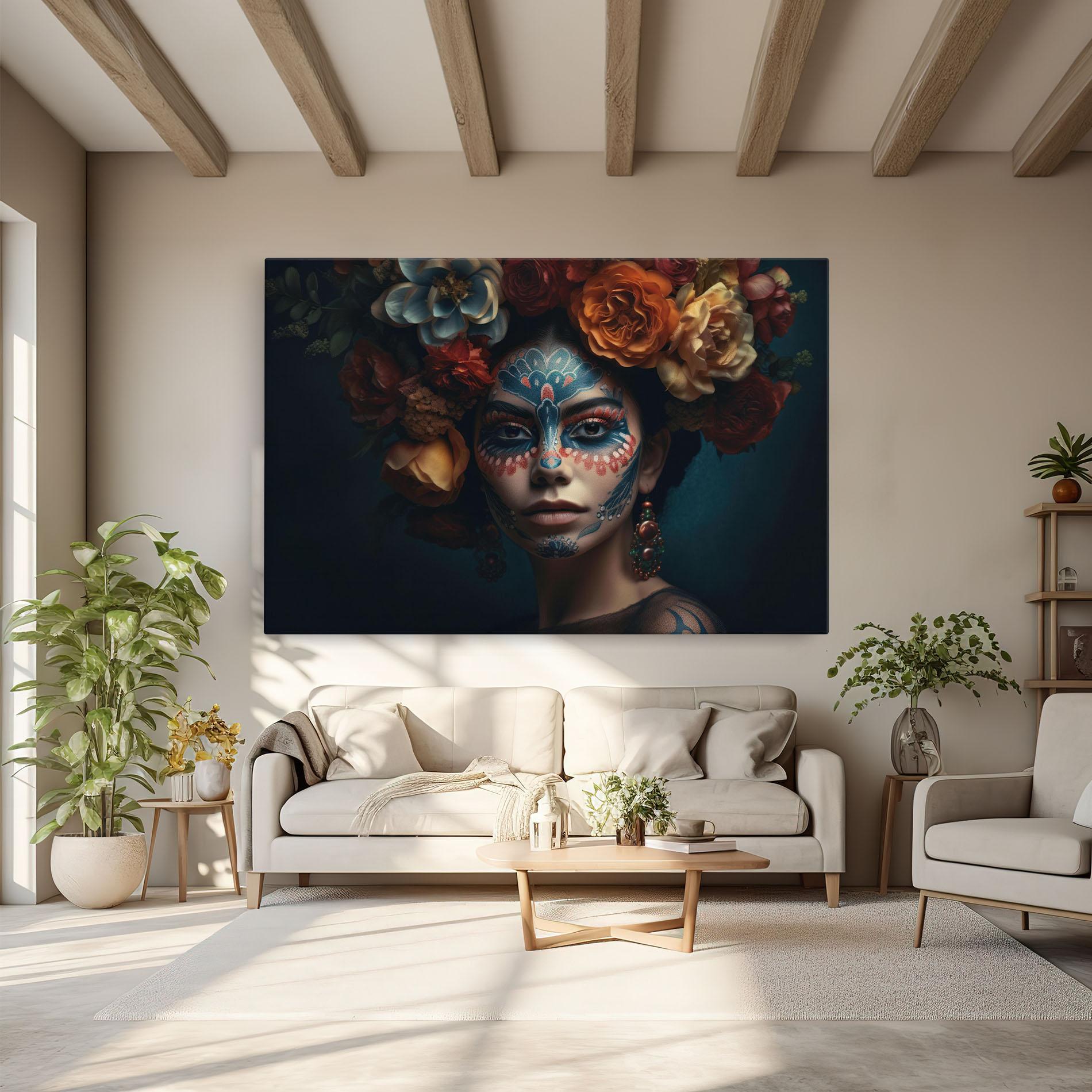 Tablou Canvas Skull Makeup mockup 6