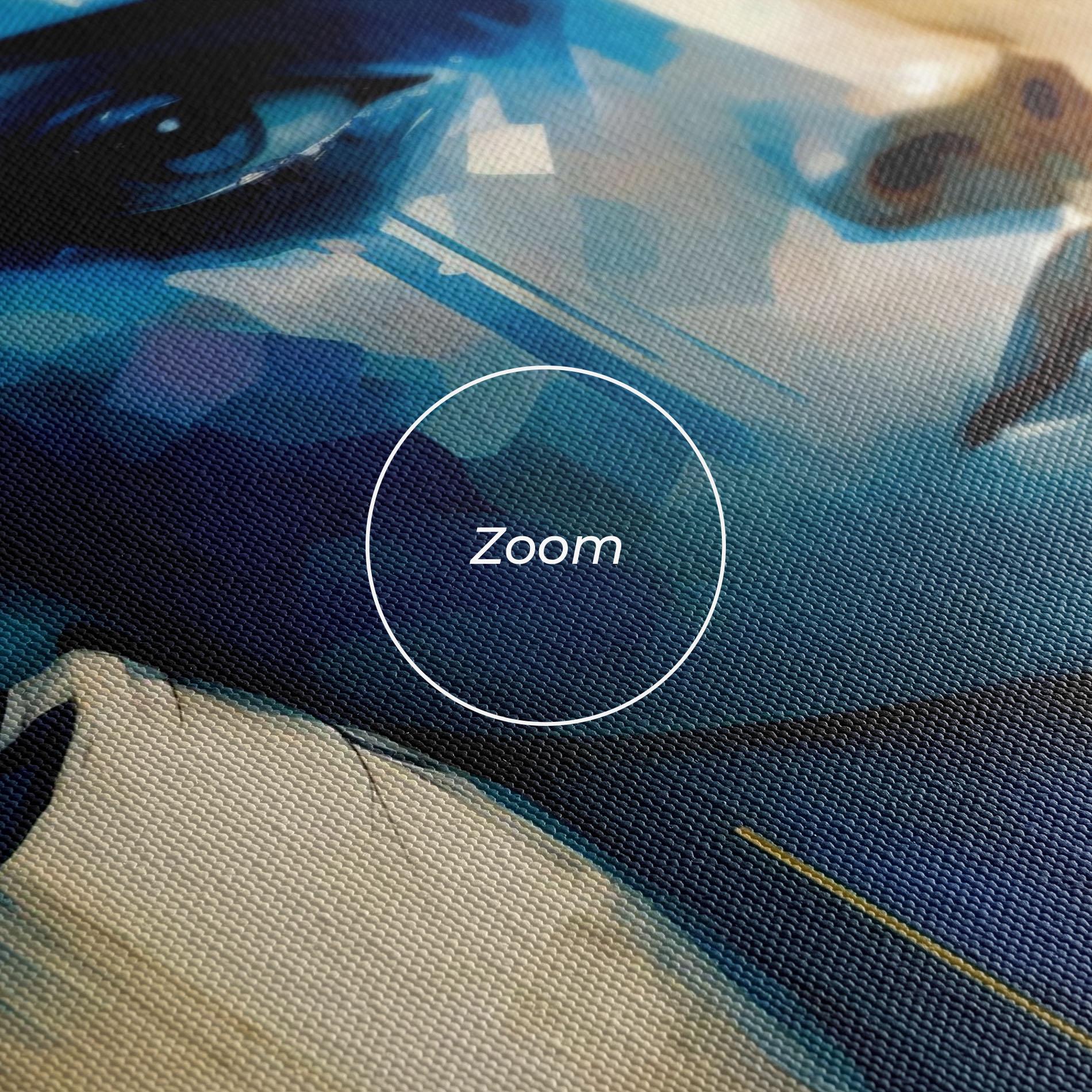 Tablou Canvas Gold Blue Face mockup 3