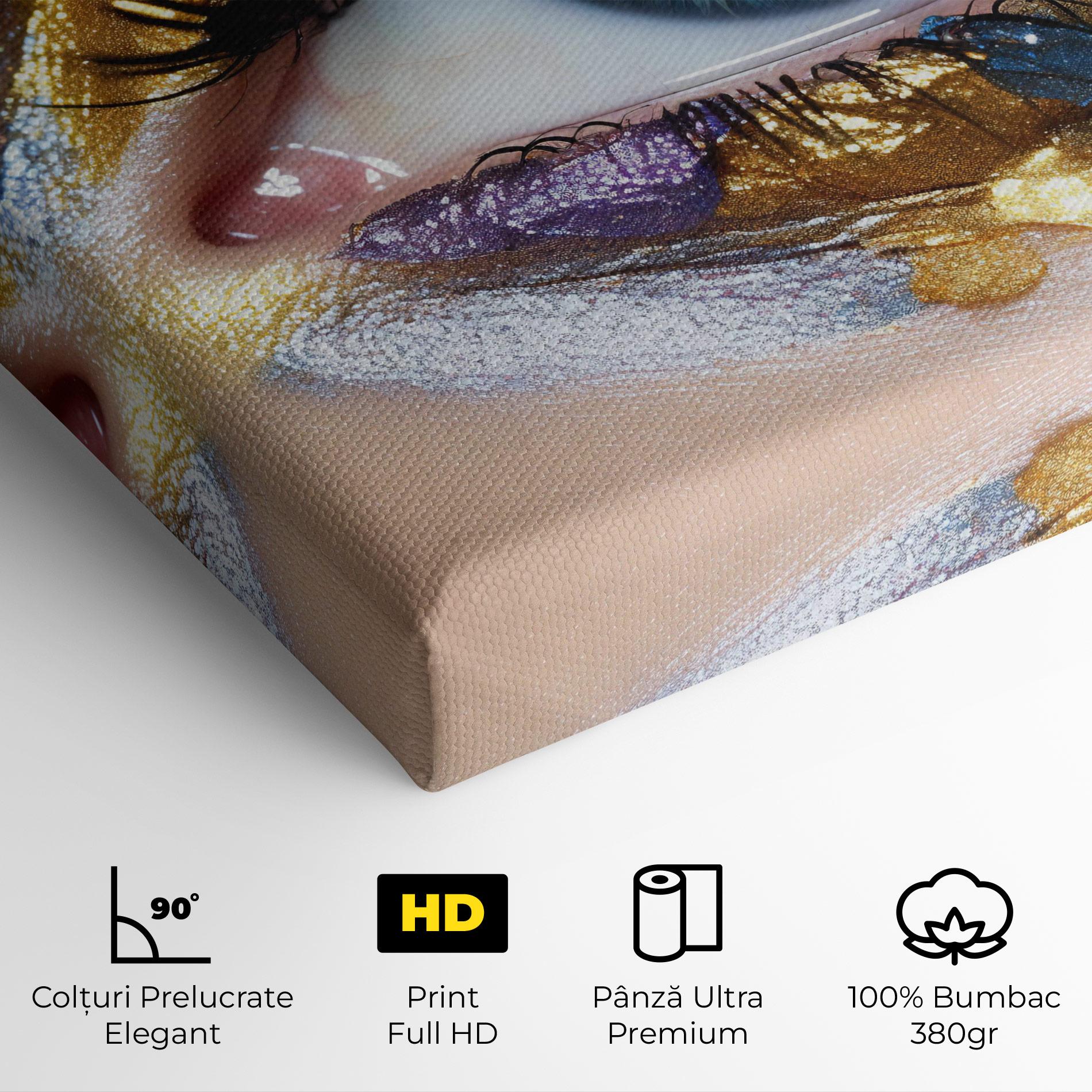 Tablou Canvas Golden Purple Make Up mockup 4