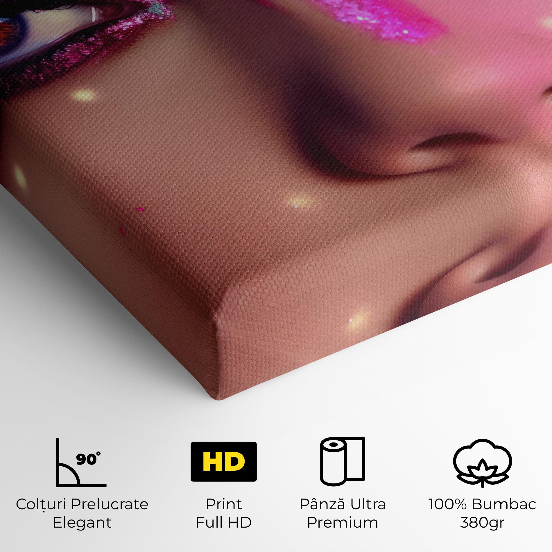 Tablou Canvas Pink Glitter Makeup mockup 4