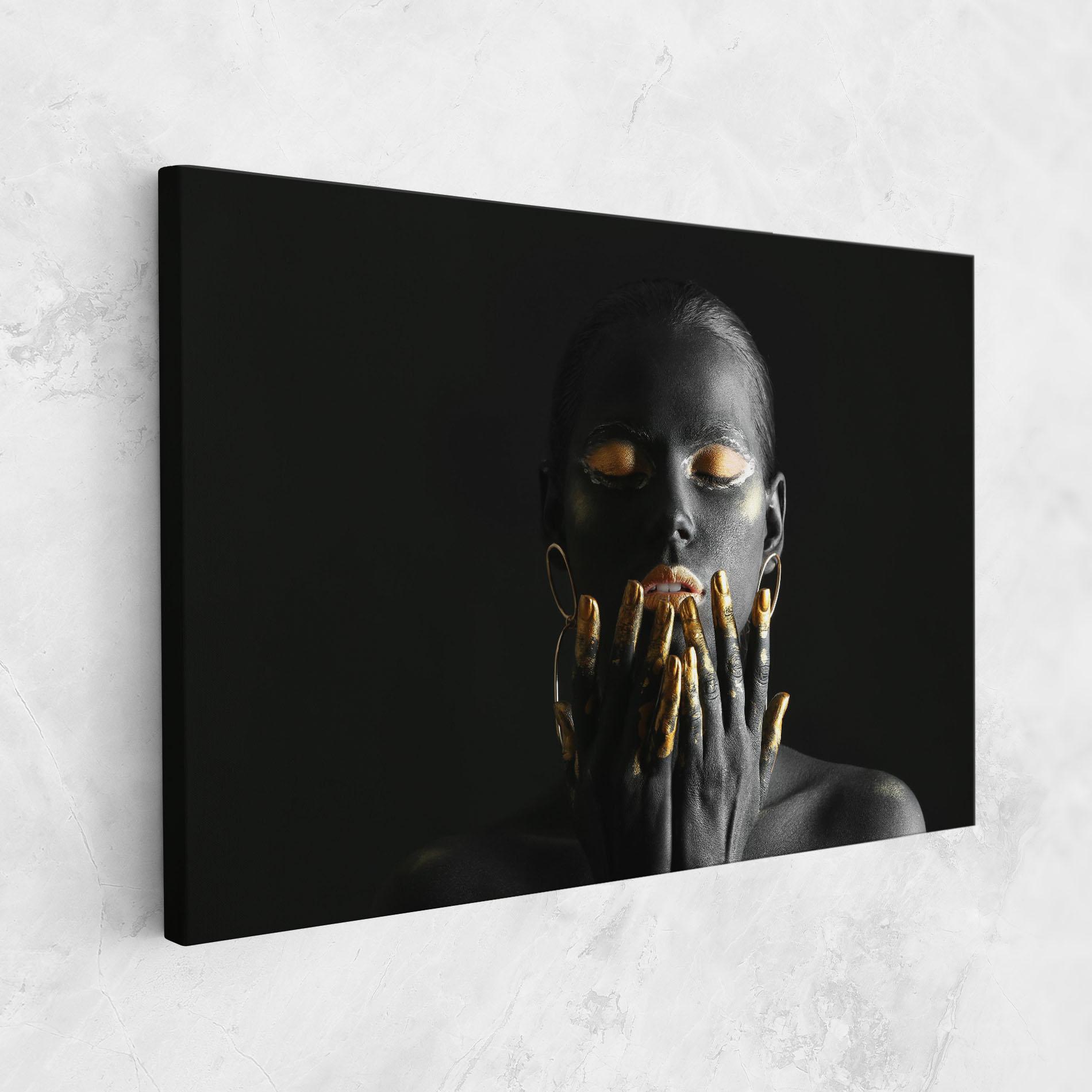 Tablou Canvas Black Golden Makeup mockup 1