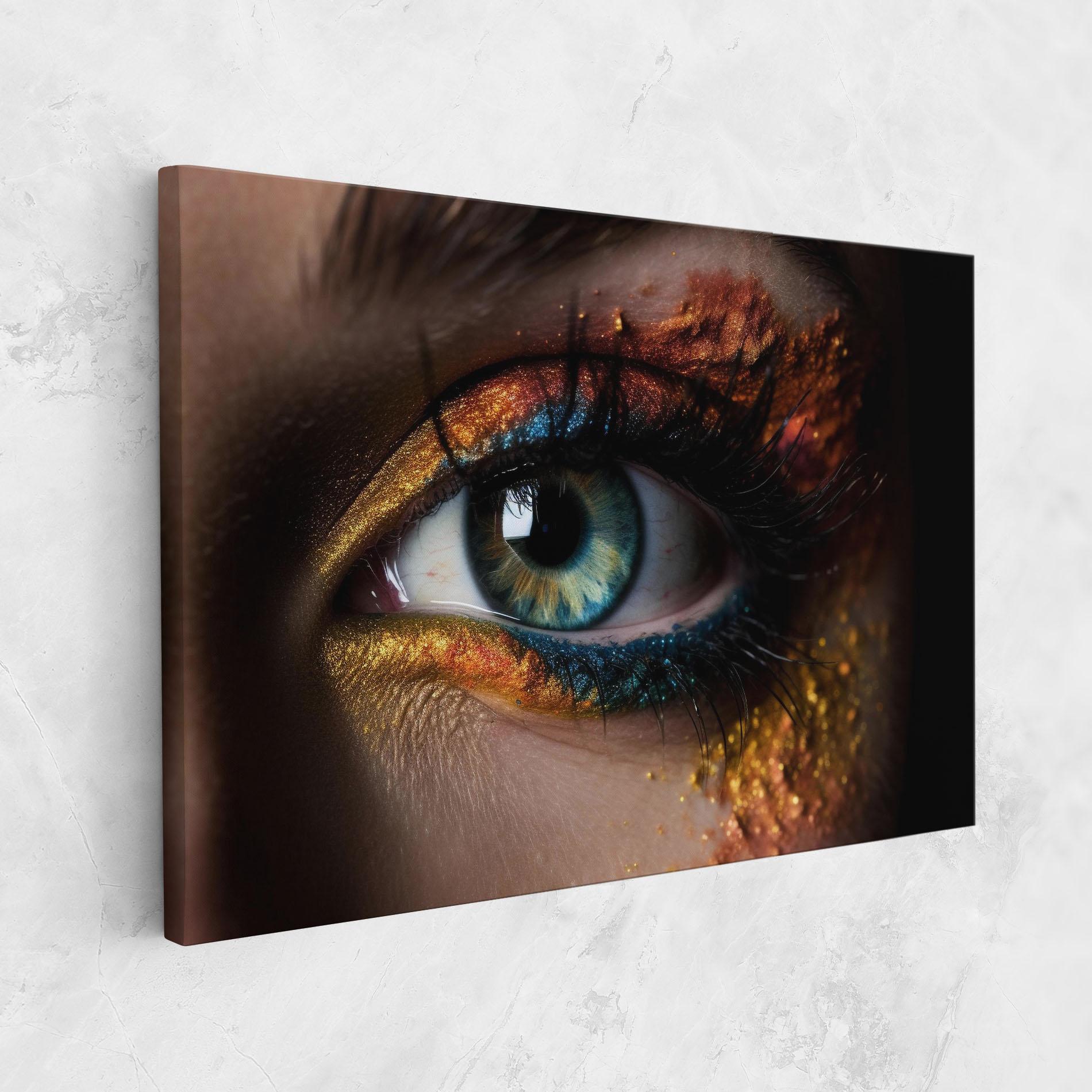 Tablou Canvas Blue Green Eye Makeup mockup 1