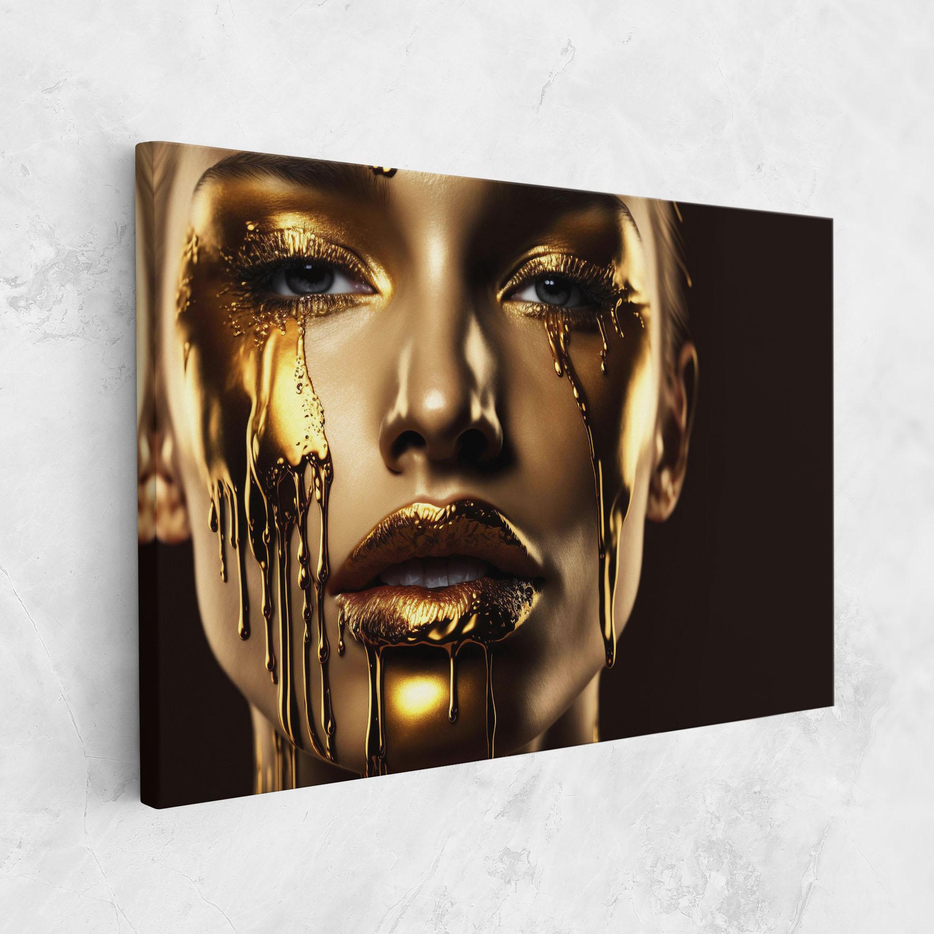 Tablou Canvas Gold Dripping Makeup mockup 1