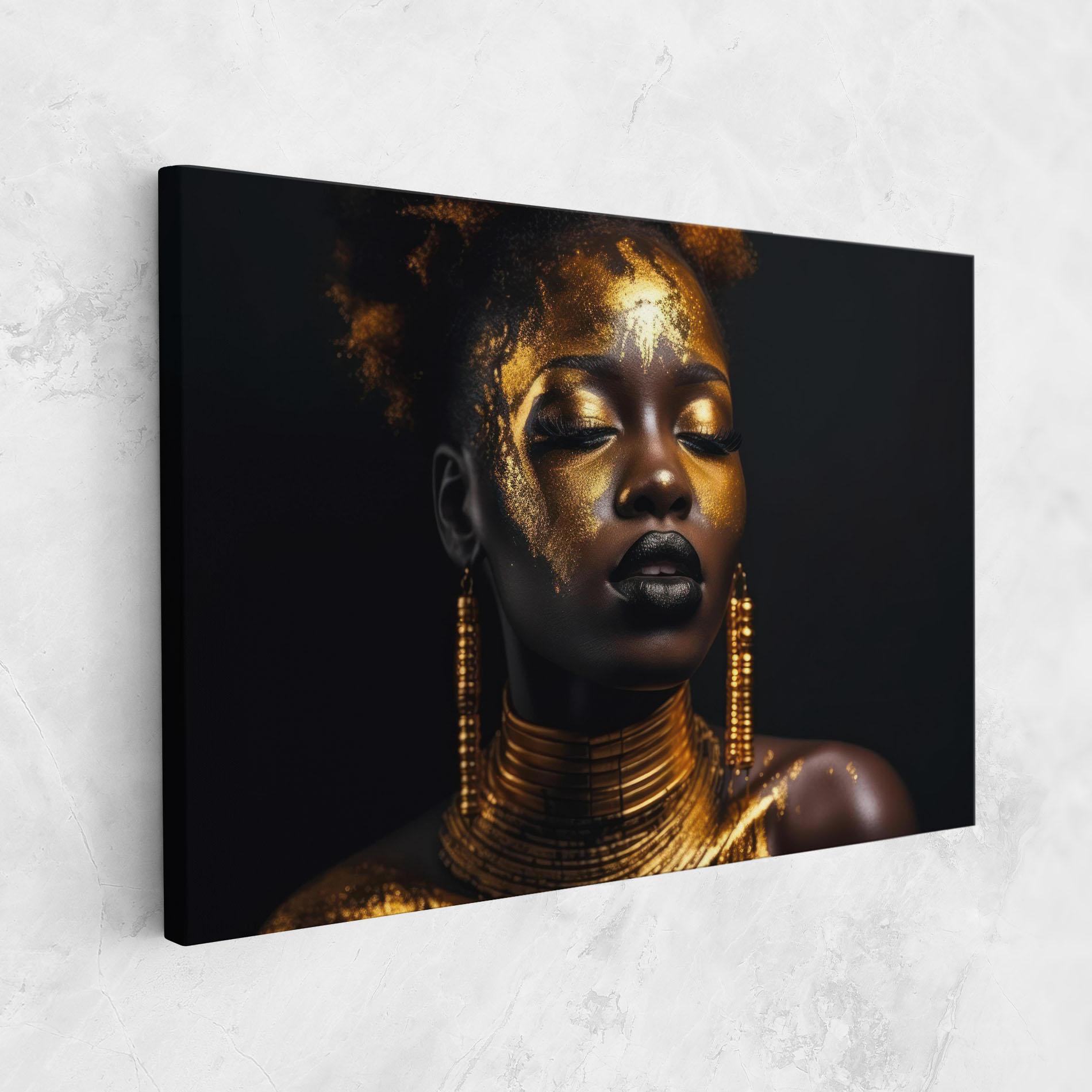 Tablou Canvas Gold Makeup Black Lips mockup 1