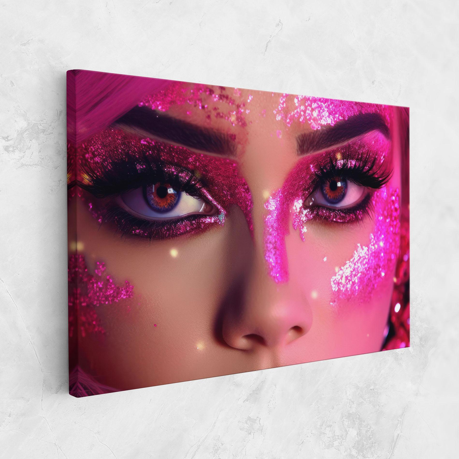 Tablou Canvas Pink Glitter Makeup mockup 1