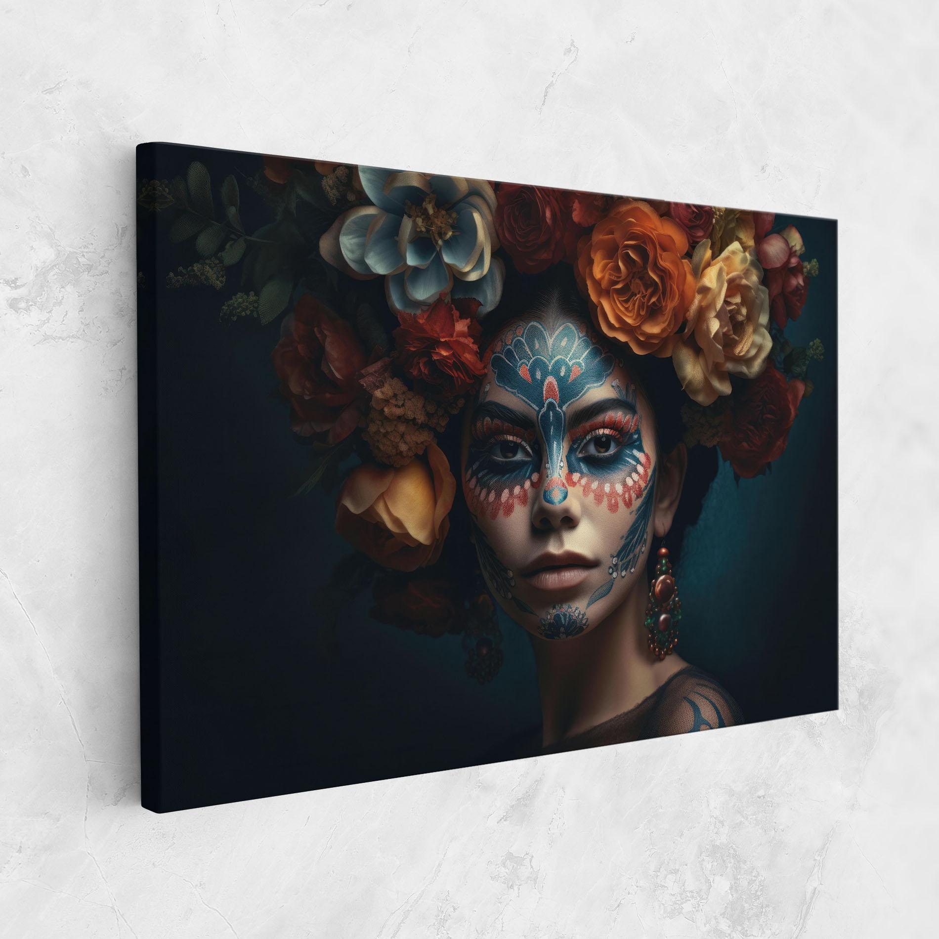 Tablou Canvas Skull Makeup mockup 1