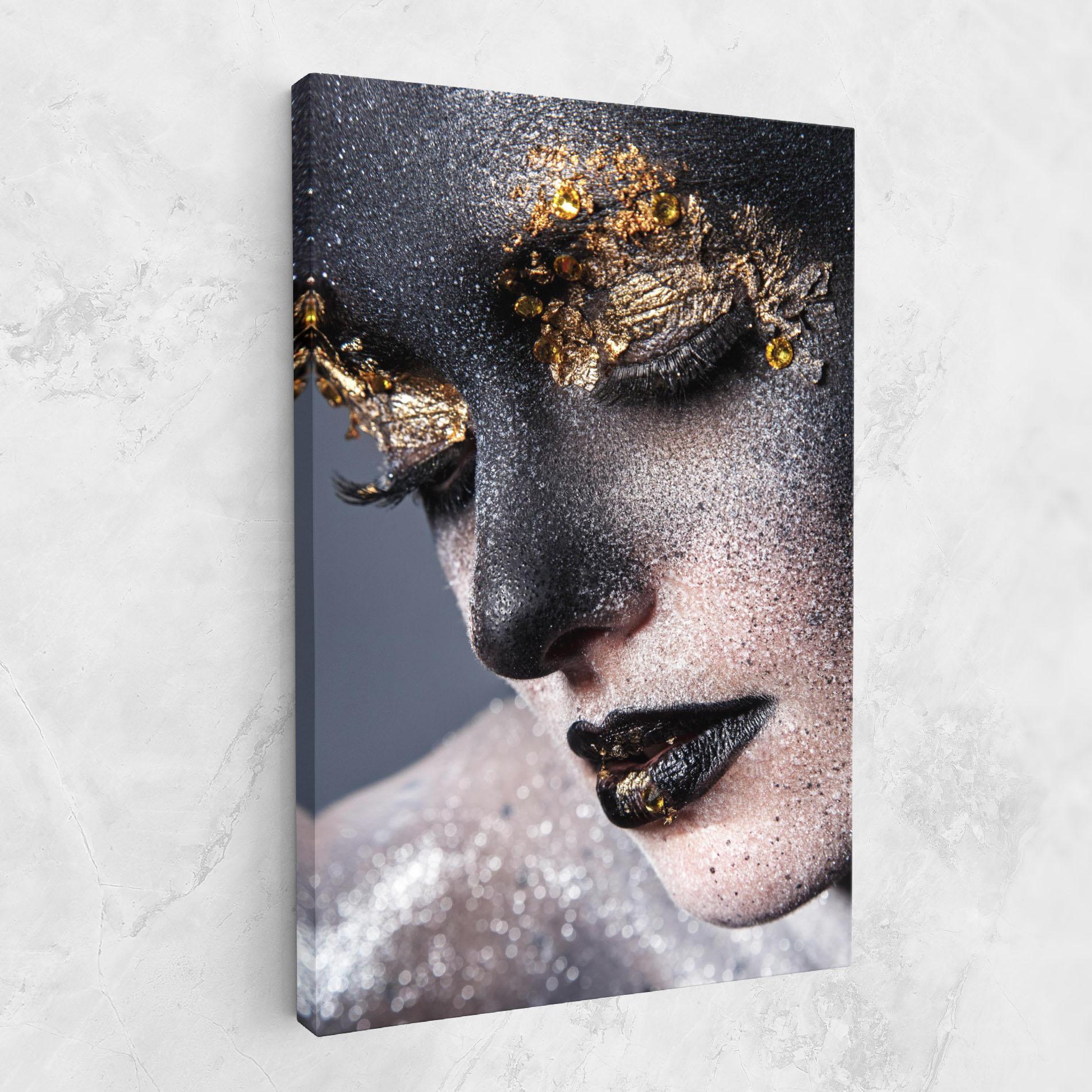 Tablou Canvas Beautiful Gold Artistic Makeup mockup 1