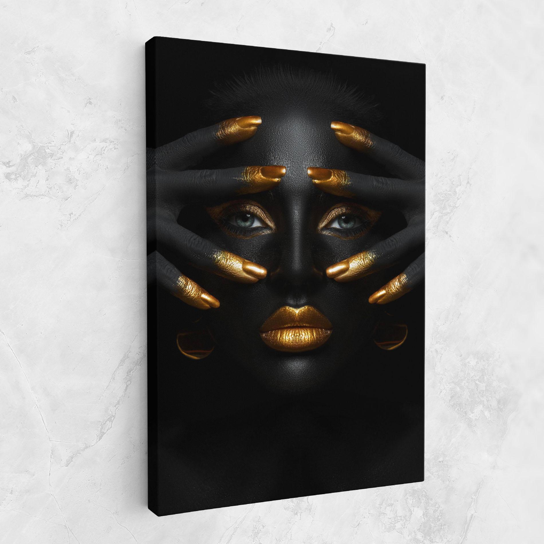 Tablou Canvas Gold Makeup Fingertips mockup 1