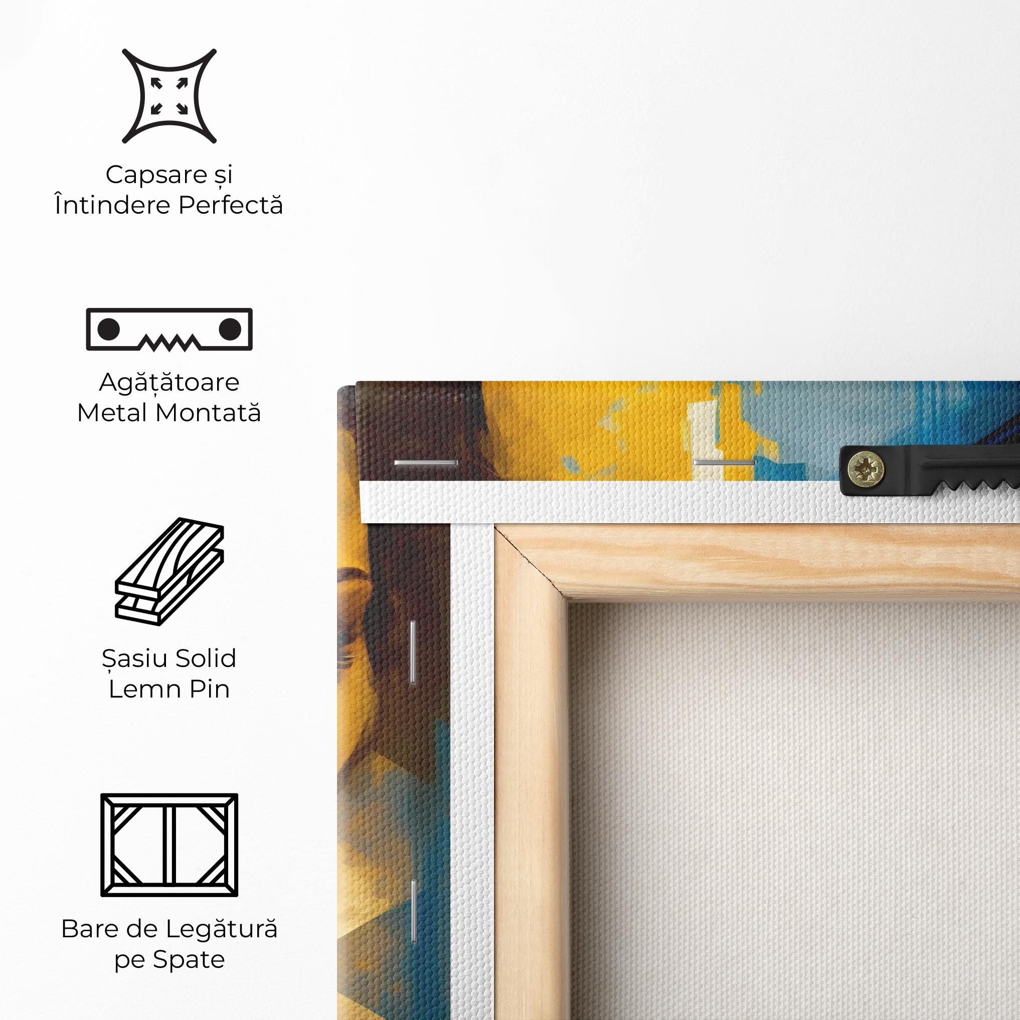 Tablou Canvas Gold Blue Face mockup 5