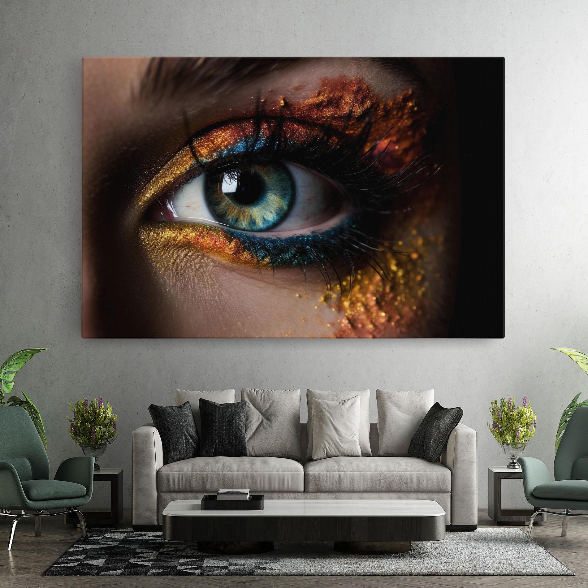 Tablou Canvas Blue Green Eye Makeup mockup 7