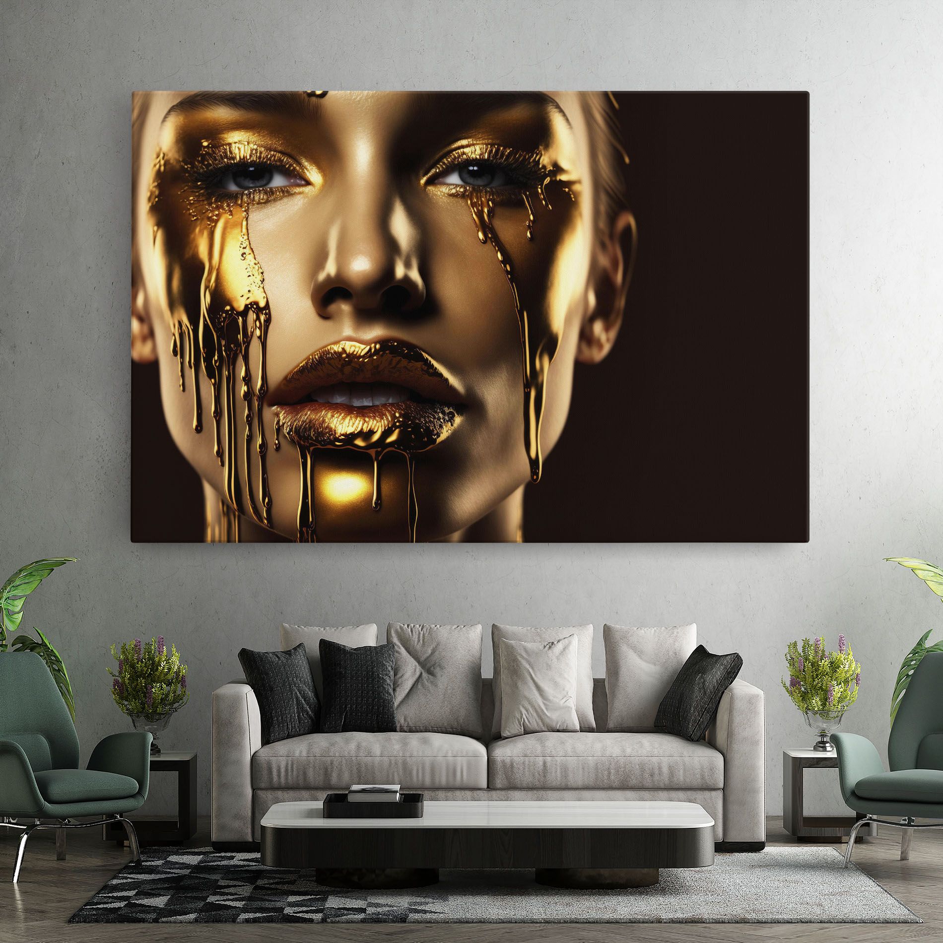 Gold Dripping Makeup mockup 7