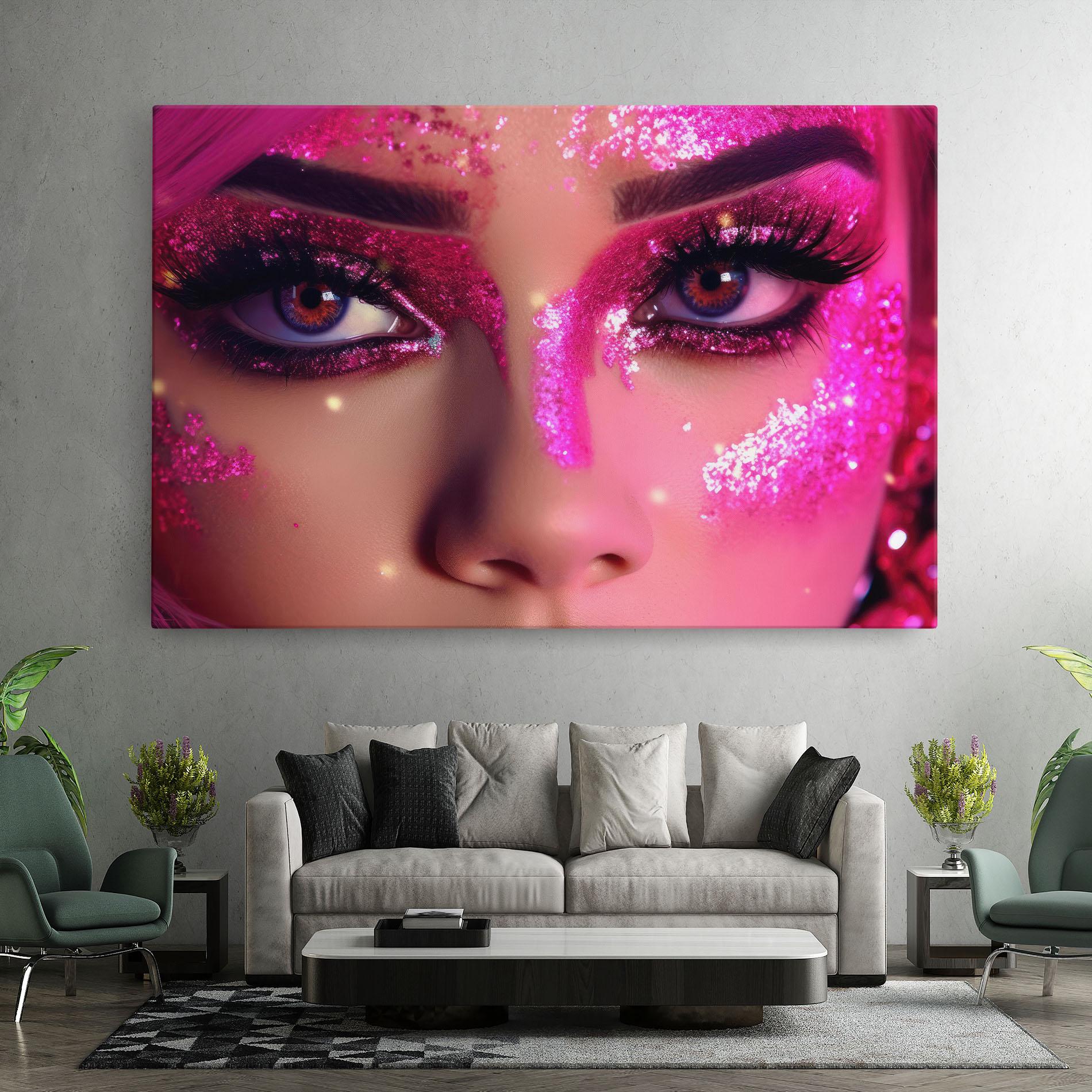 Tablou Canvas Pink Glitter Makeup mockup 7
