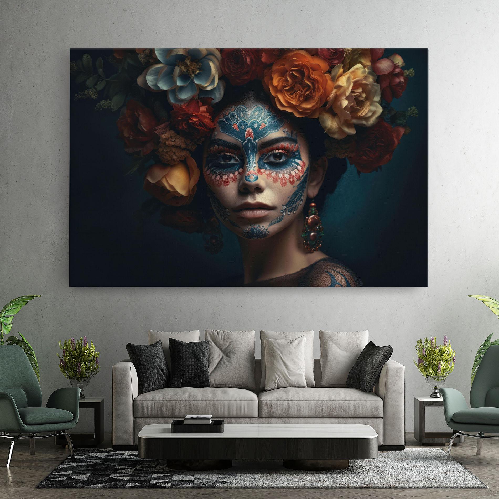 Tablou Canvas Skull Makeup mockup 7