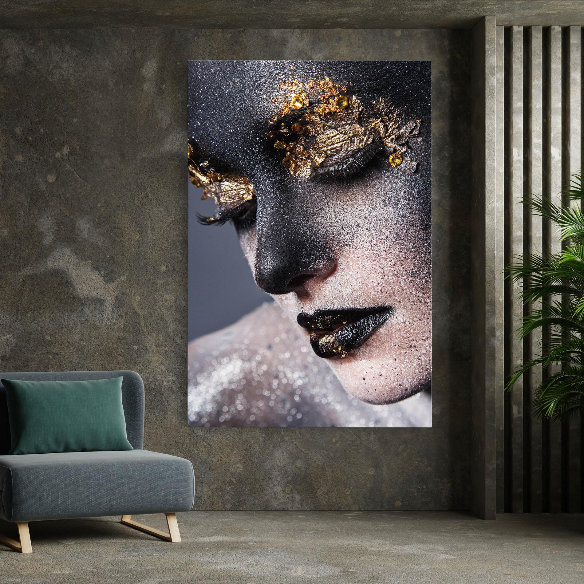 Tablou Canvas Beautiful Gold Artistic Makeup mockup 7