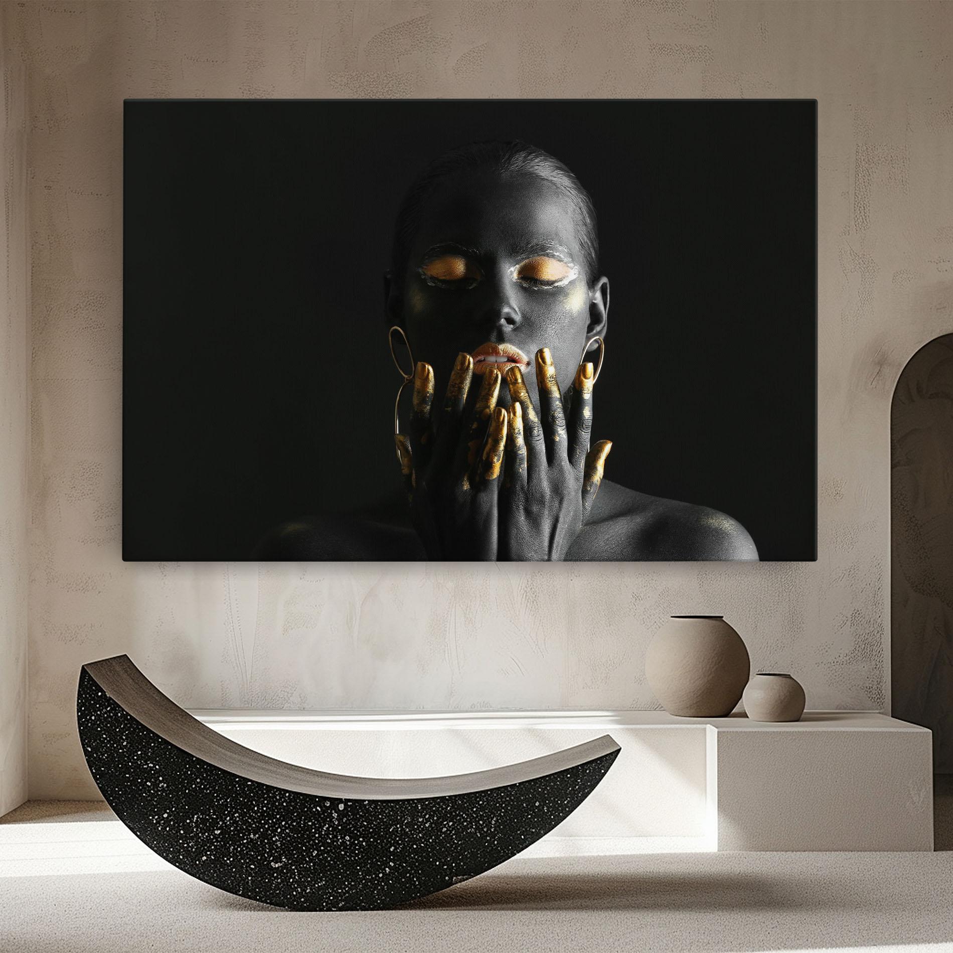 Tablou Canvas Black Golden Makeup mockup 8