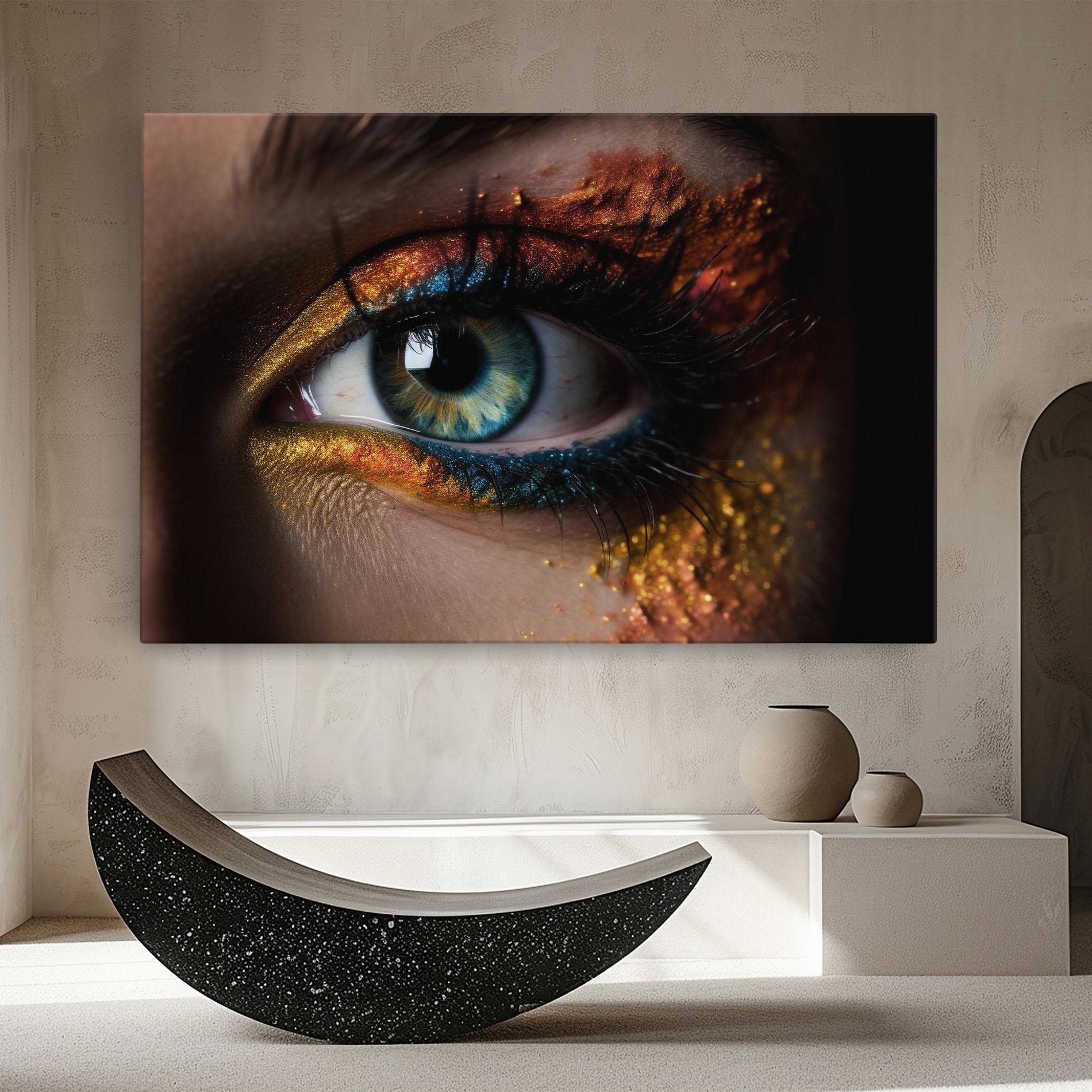 Tablou Canvas Blue Green Eye Makeup mockup 8