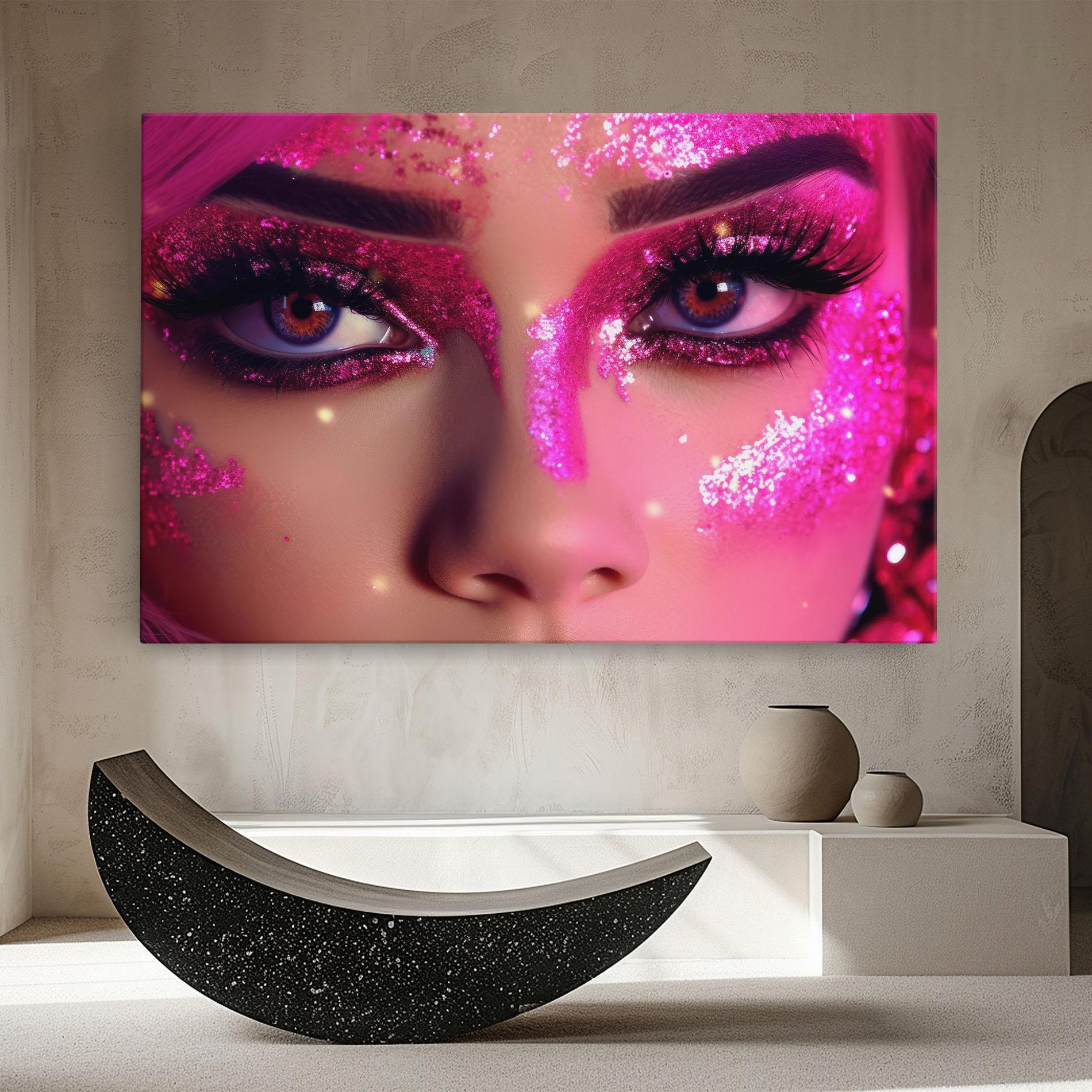 Tablou Canvas Pink Glitter Makeup mockup 8