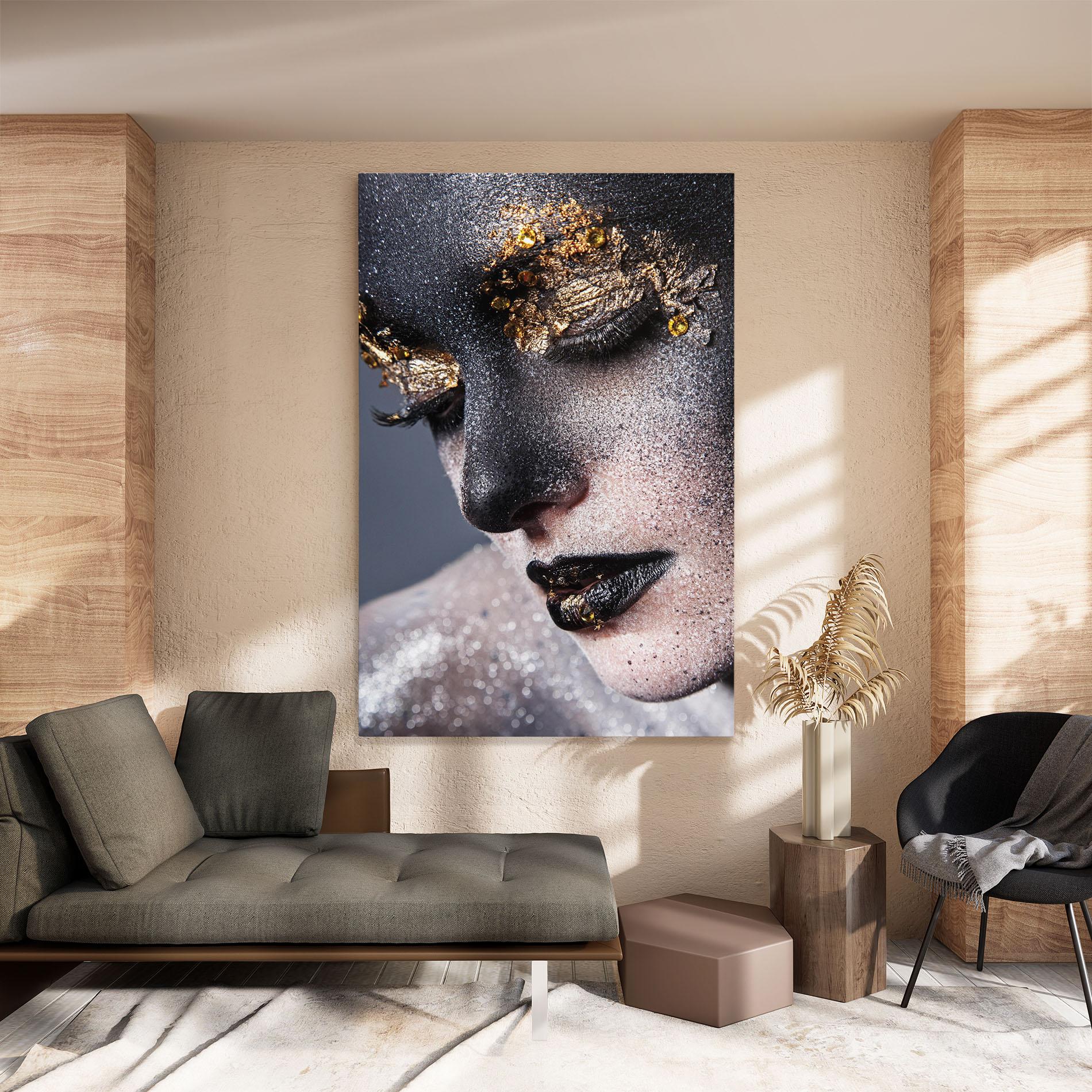 Tablou Canvas Beautiful Gold Artistic Makeup mockup 8