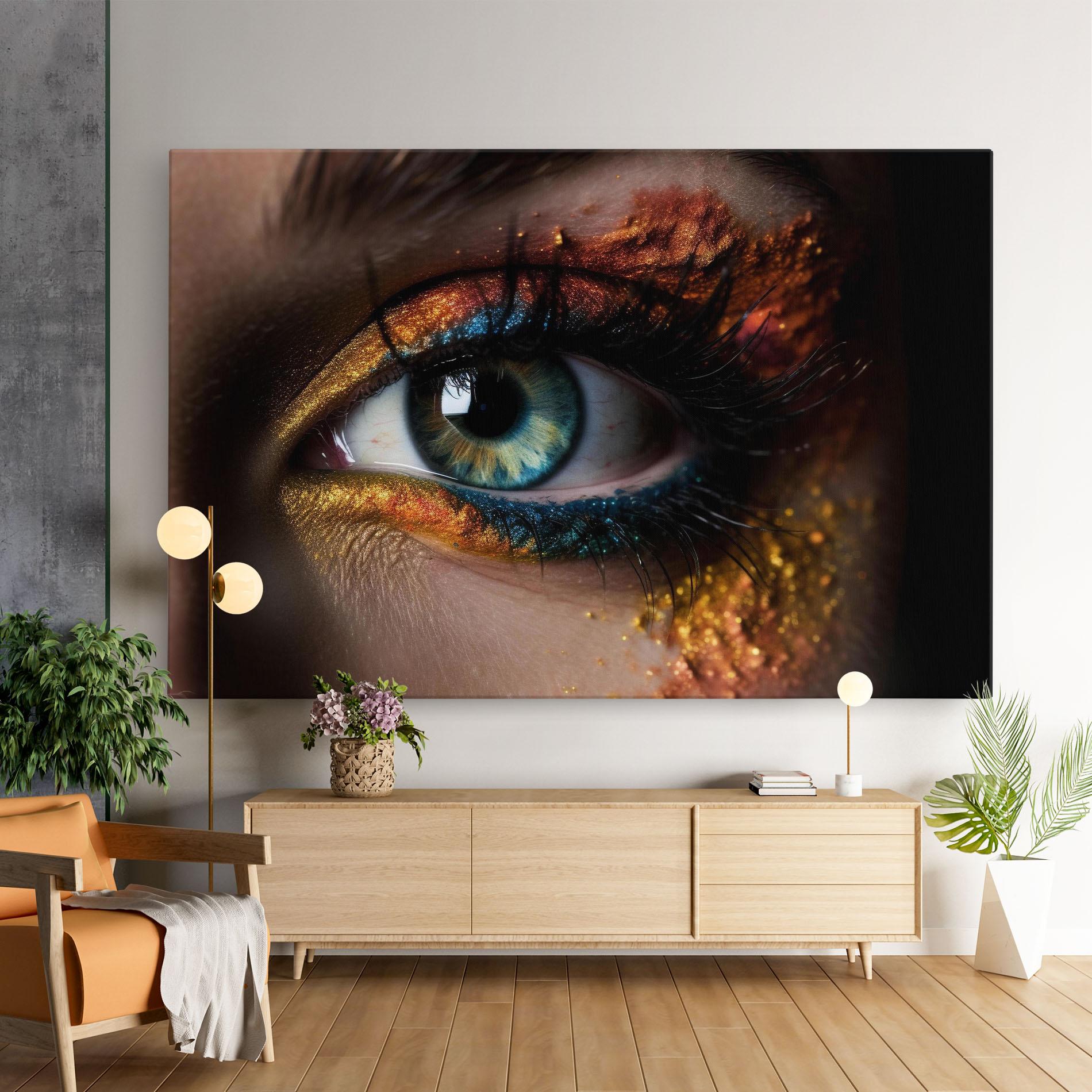 Tablou Canvas Blue Green Eye Makeup mockup 9