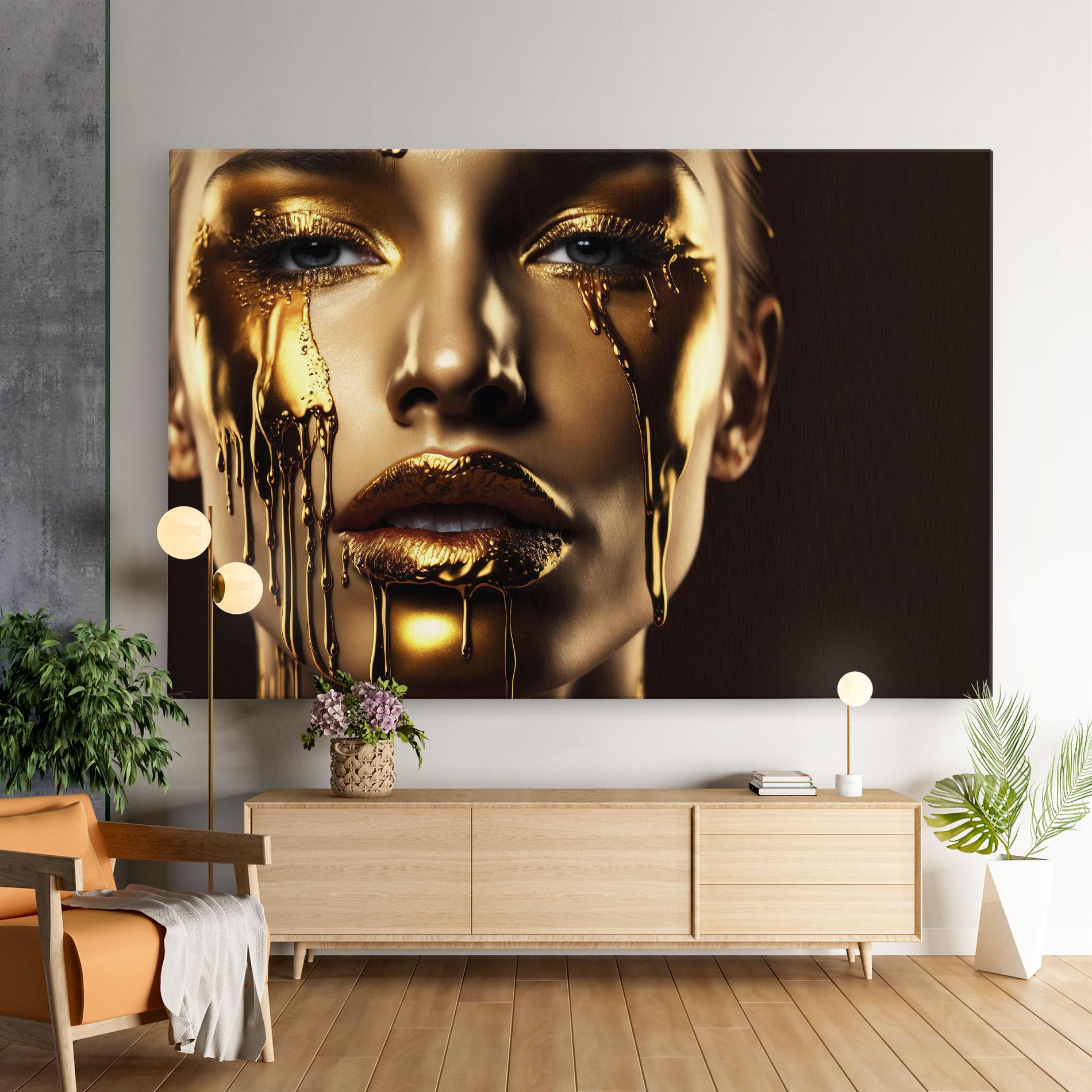 Tablou Canvas Gold Dripping Makeup mockup 9