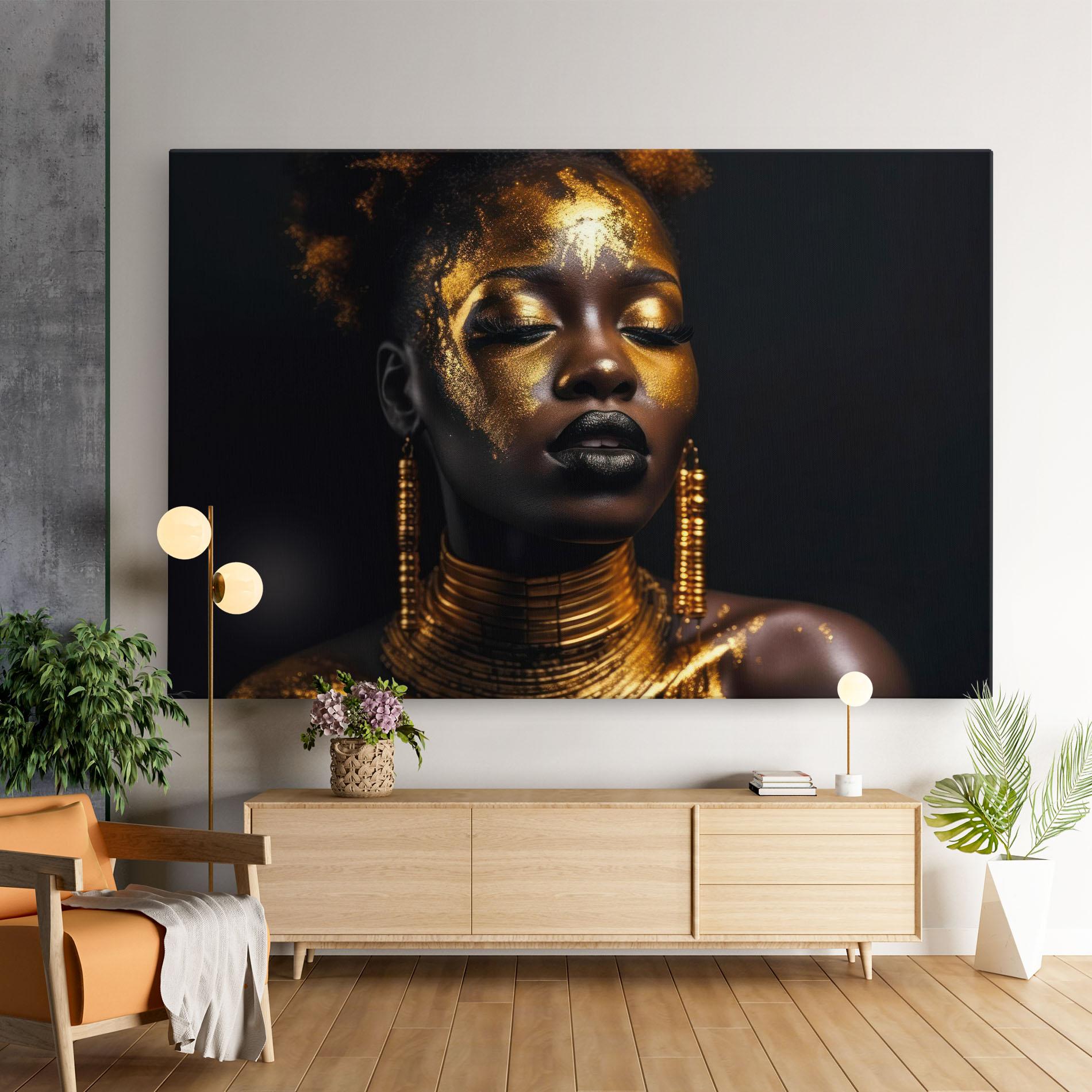 Tablou Canvas Gold Makeup Black Lips mockup 9