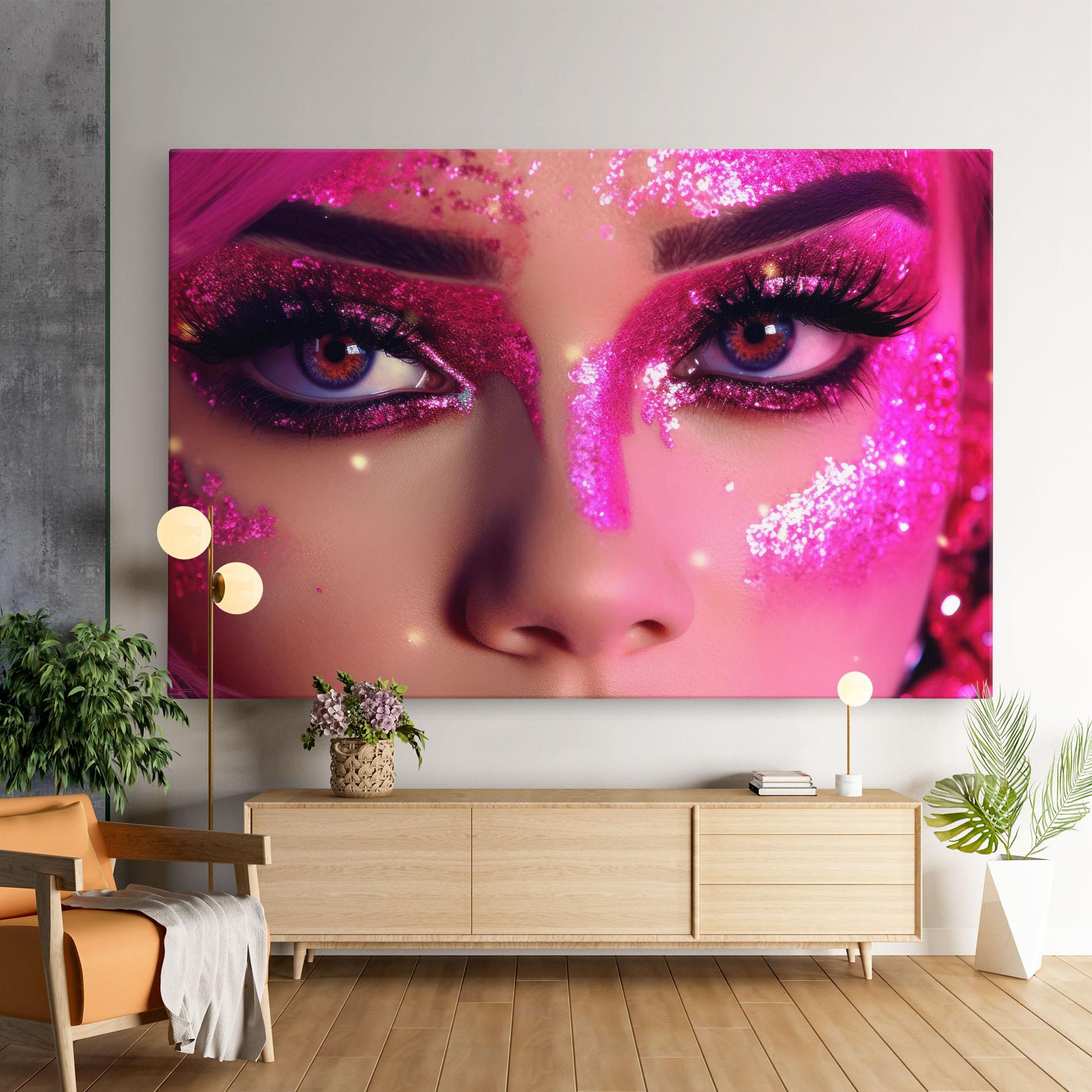 Tablou Canvas Pink Glitter Makeup mockup 9