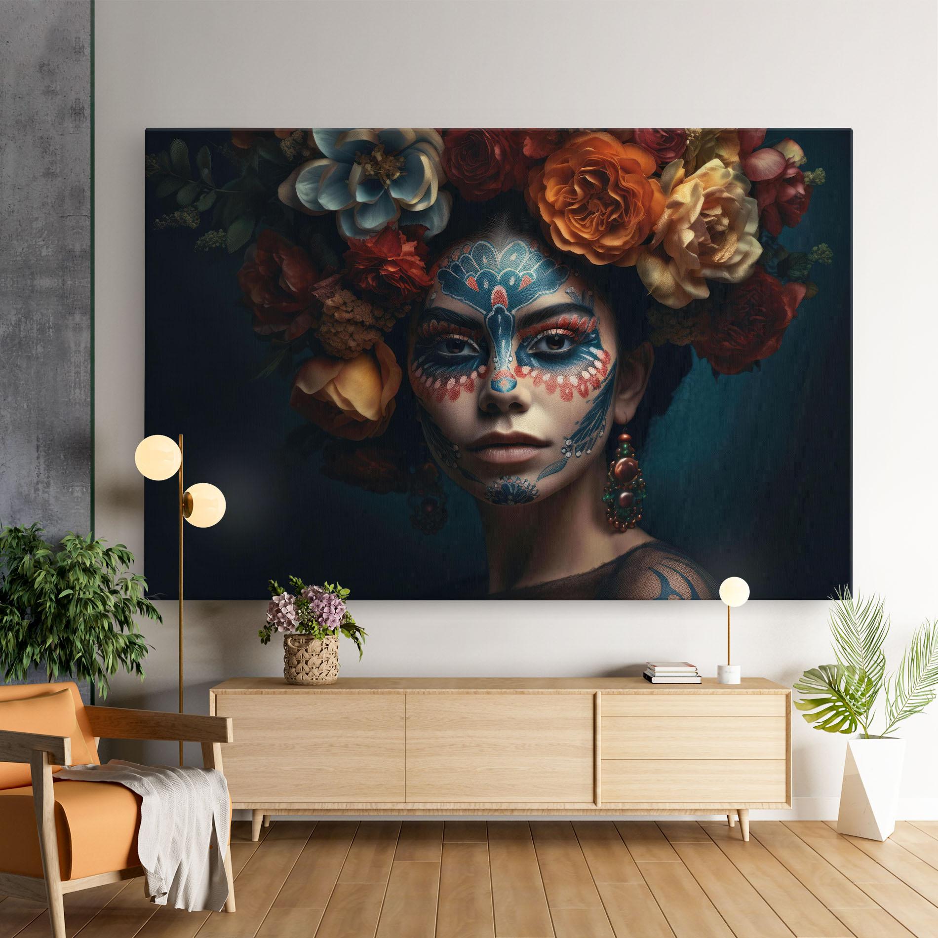 Tablou Canvas Skull Makeup mockup 9