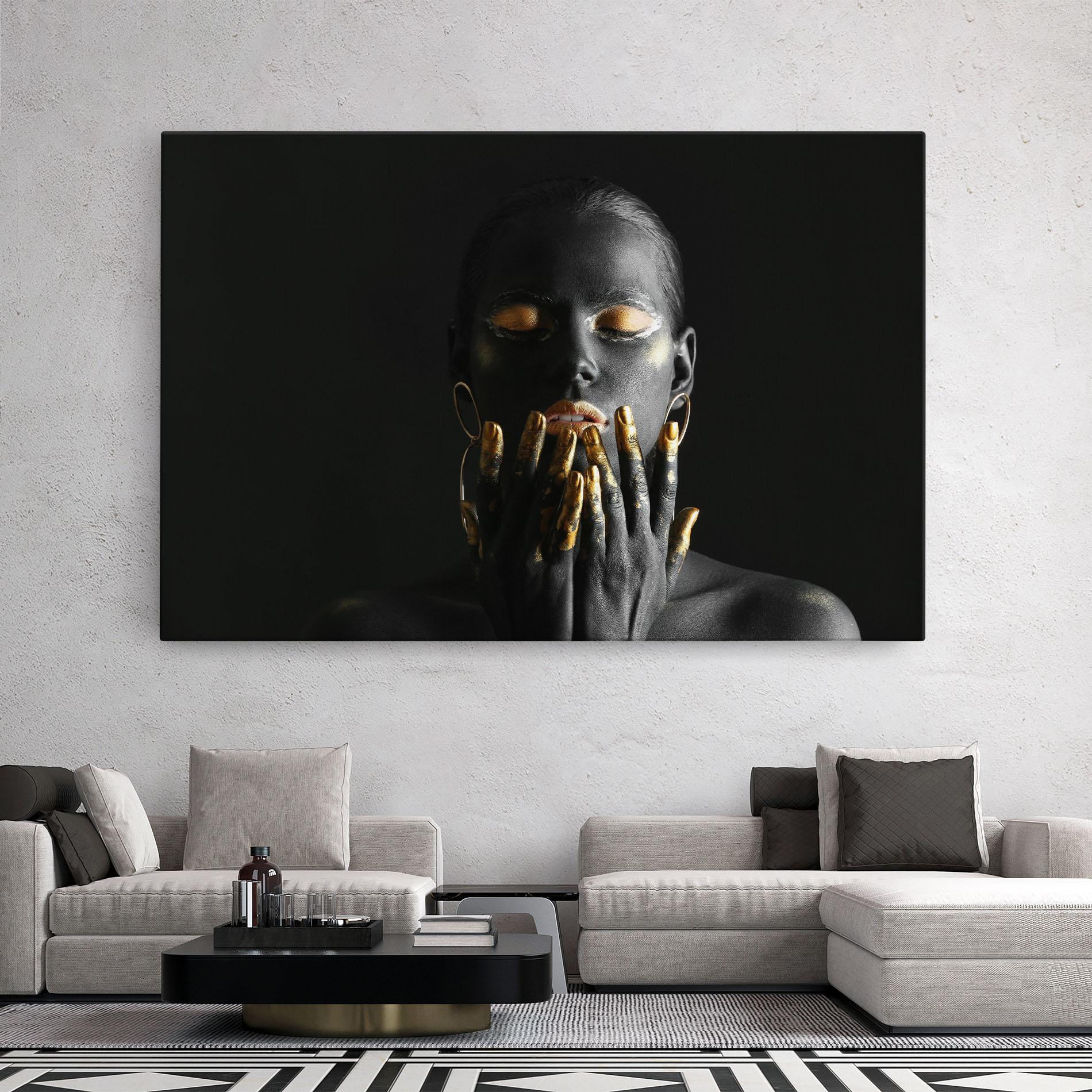 Tablou Canvas Black Golden Makeup mockup 2