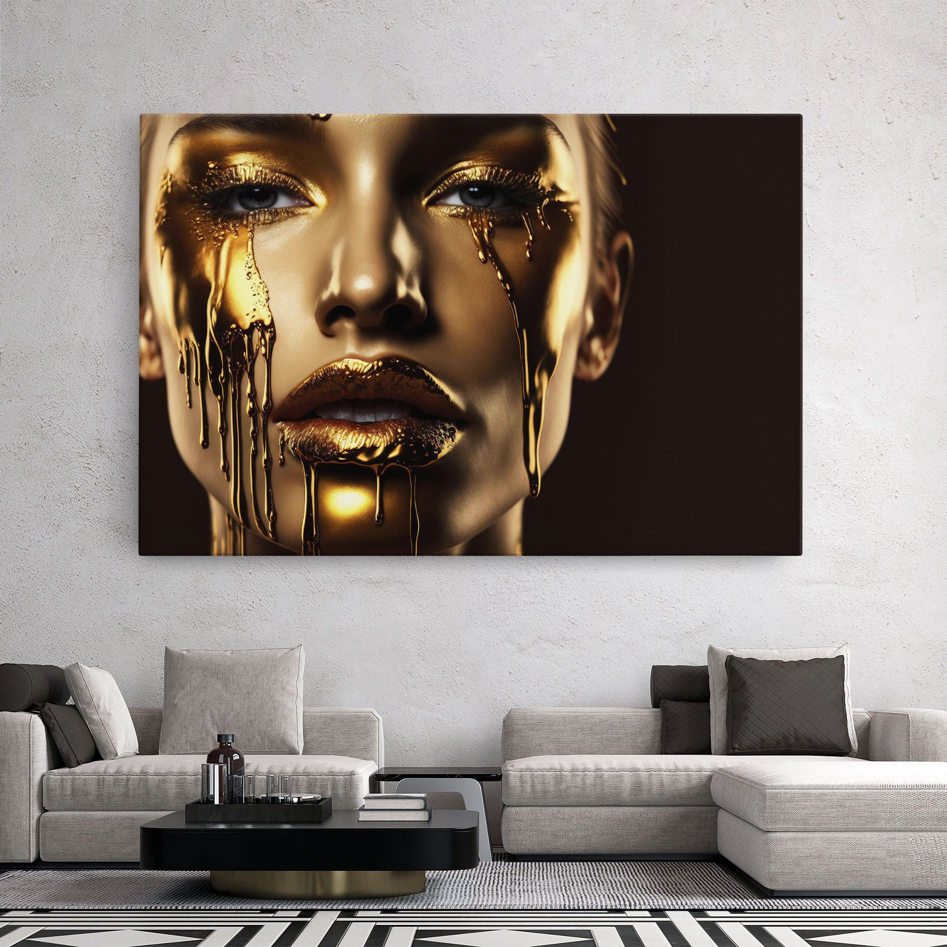 Gold Dripping Makeup mockup 2