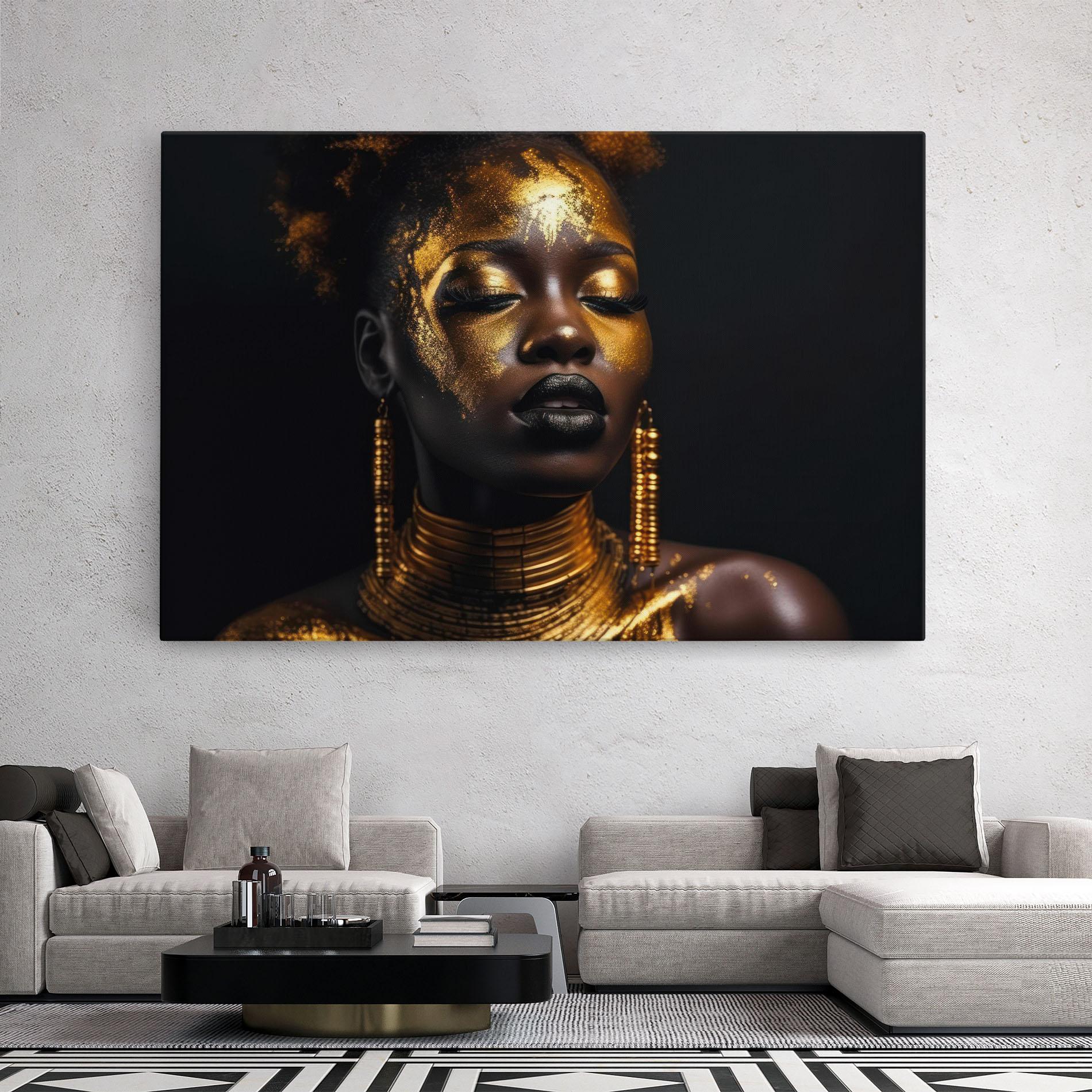 Tablou Canvas Gold Makeup Black Lips mockup 2