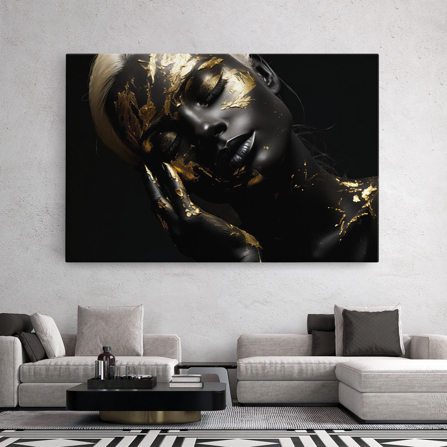 Tablou Canvas Gold Makeup On Black mockup 2