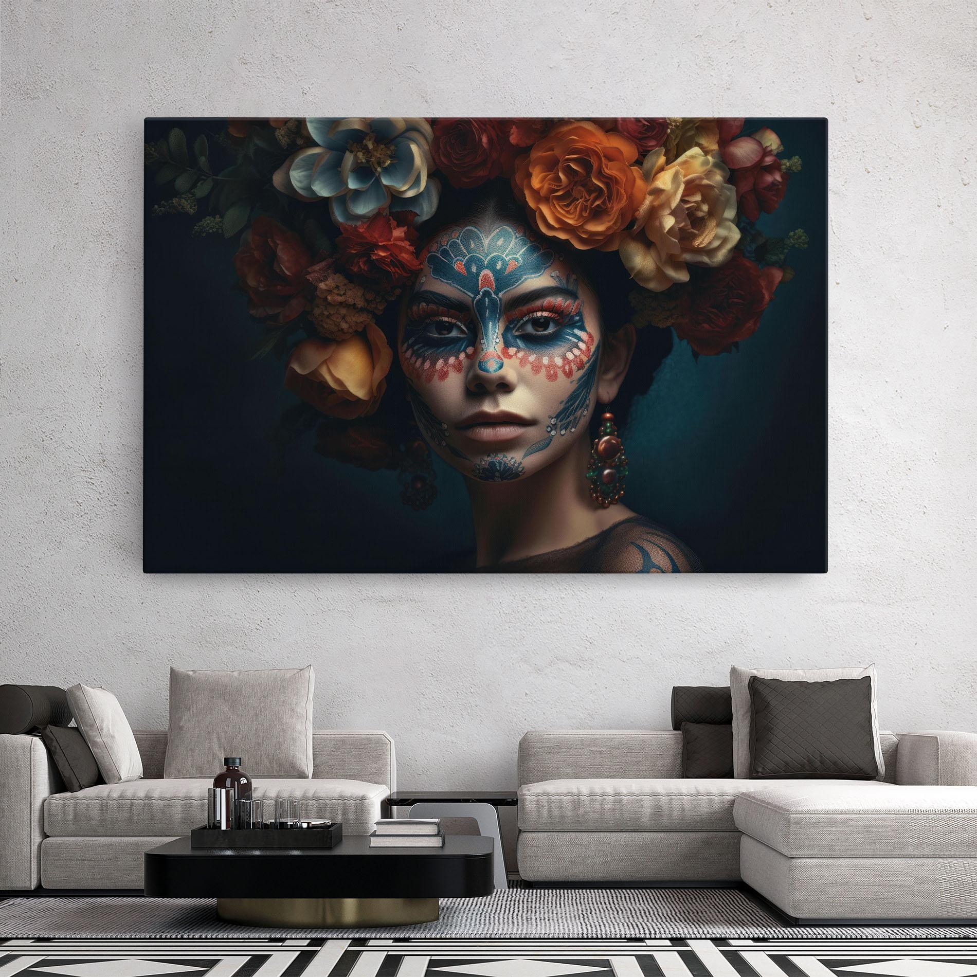 Tablou Canvas Skull Makeup mockup 2