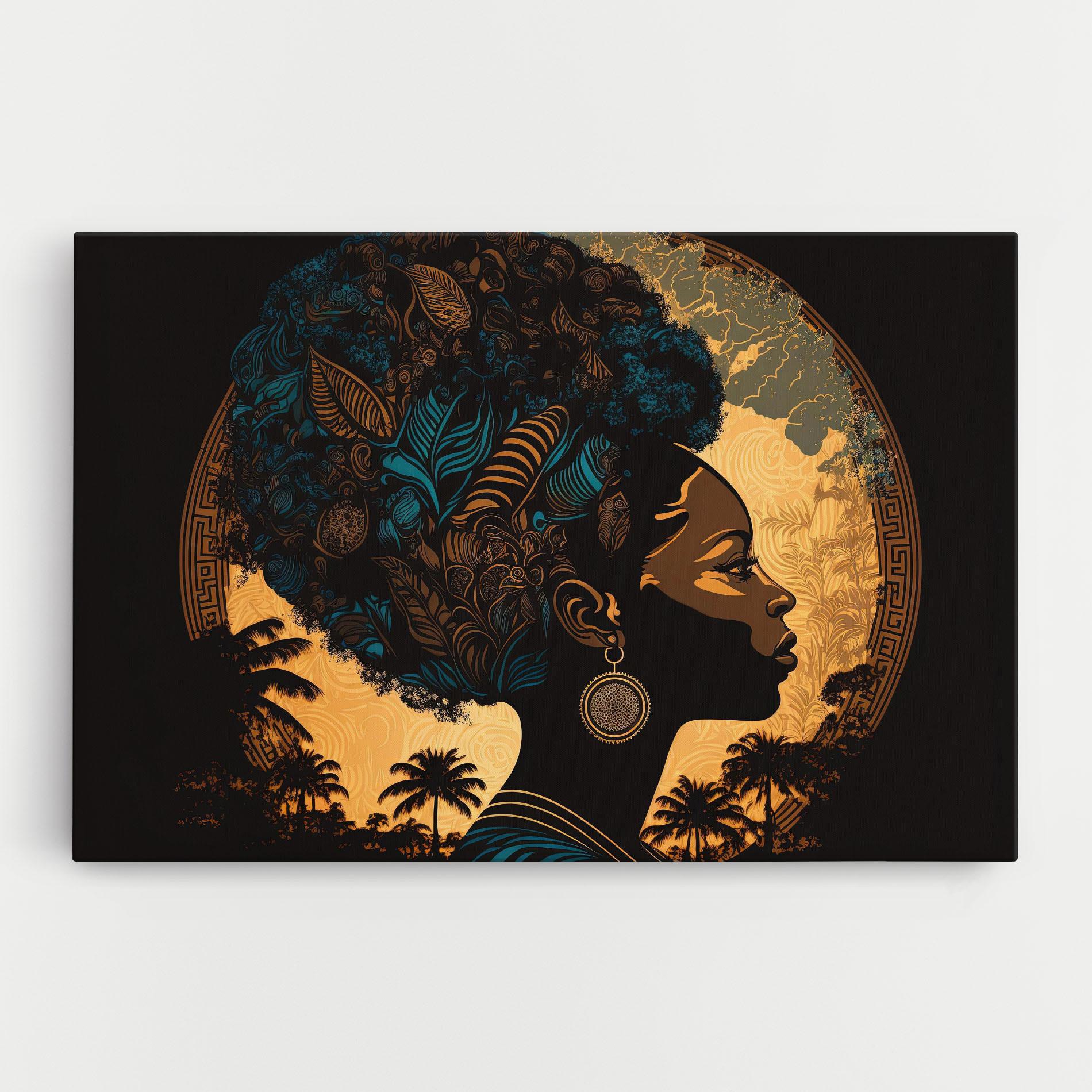 Tablou Canvas African Profile Woman mockup 0