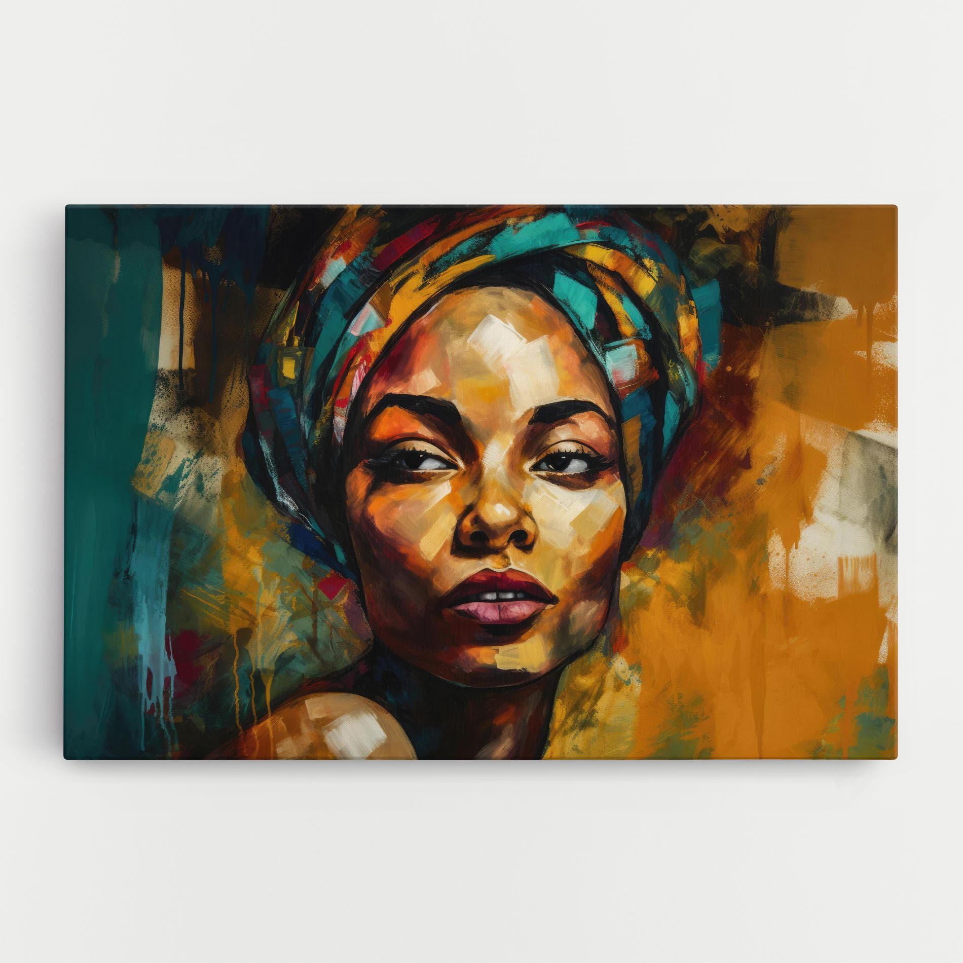Tablou Canvas African Woman Looking mockup 0
