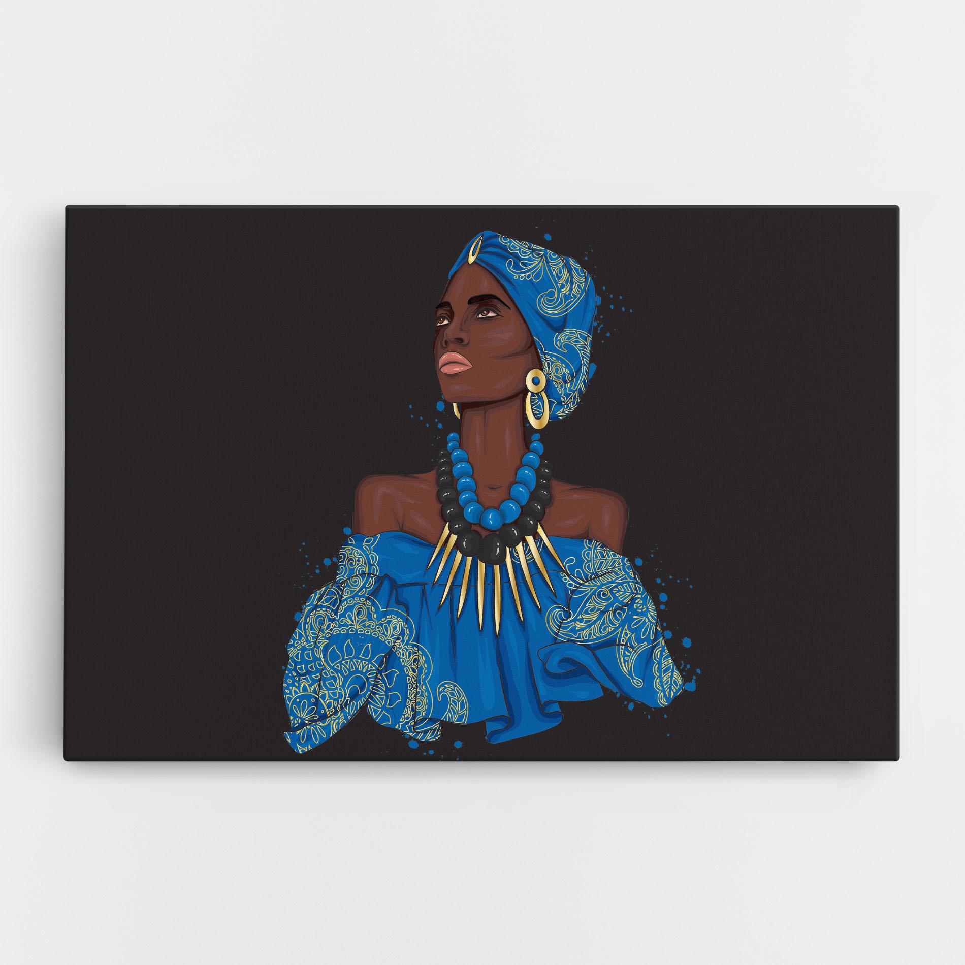 Tablou Canvas Blue African Outfit mockup 0