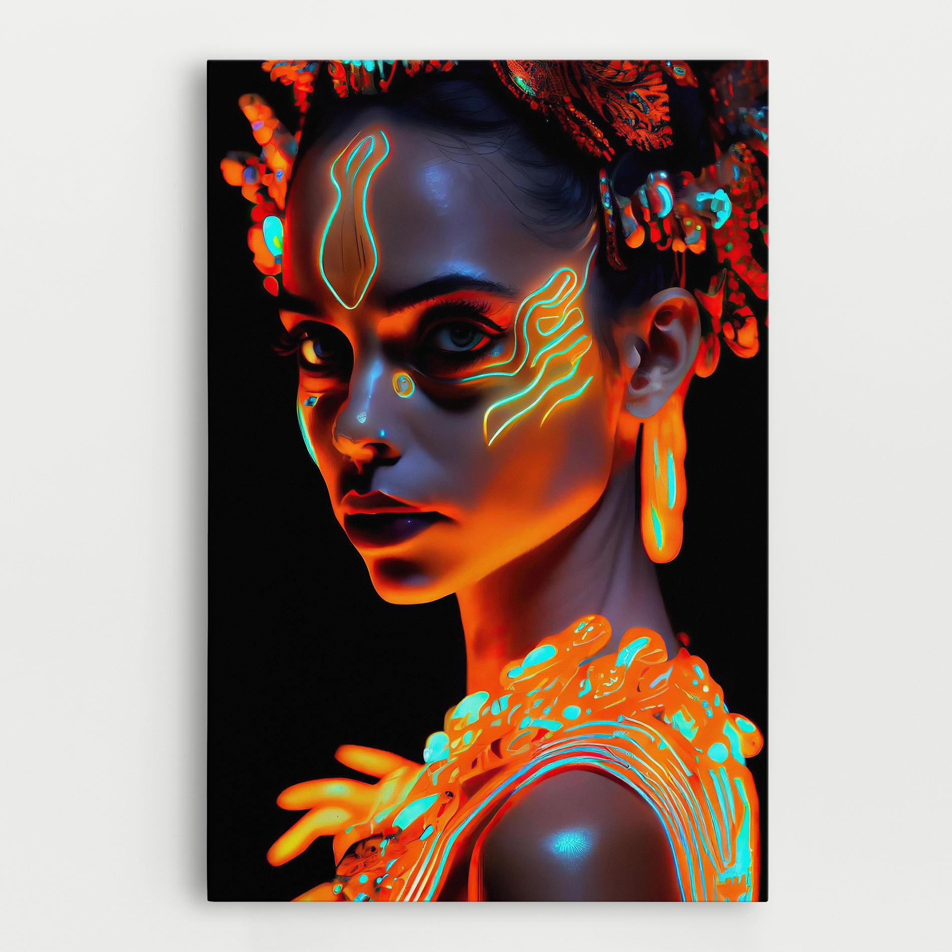 Tablou Canvas Glowing Face Paint mockup 0