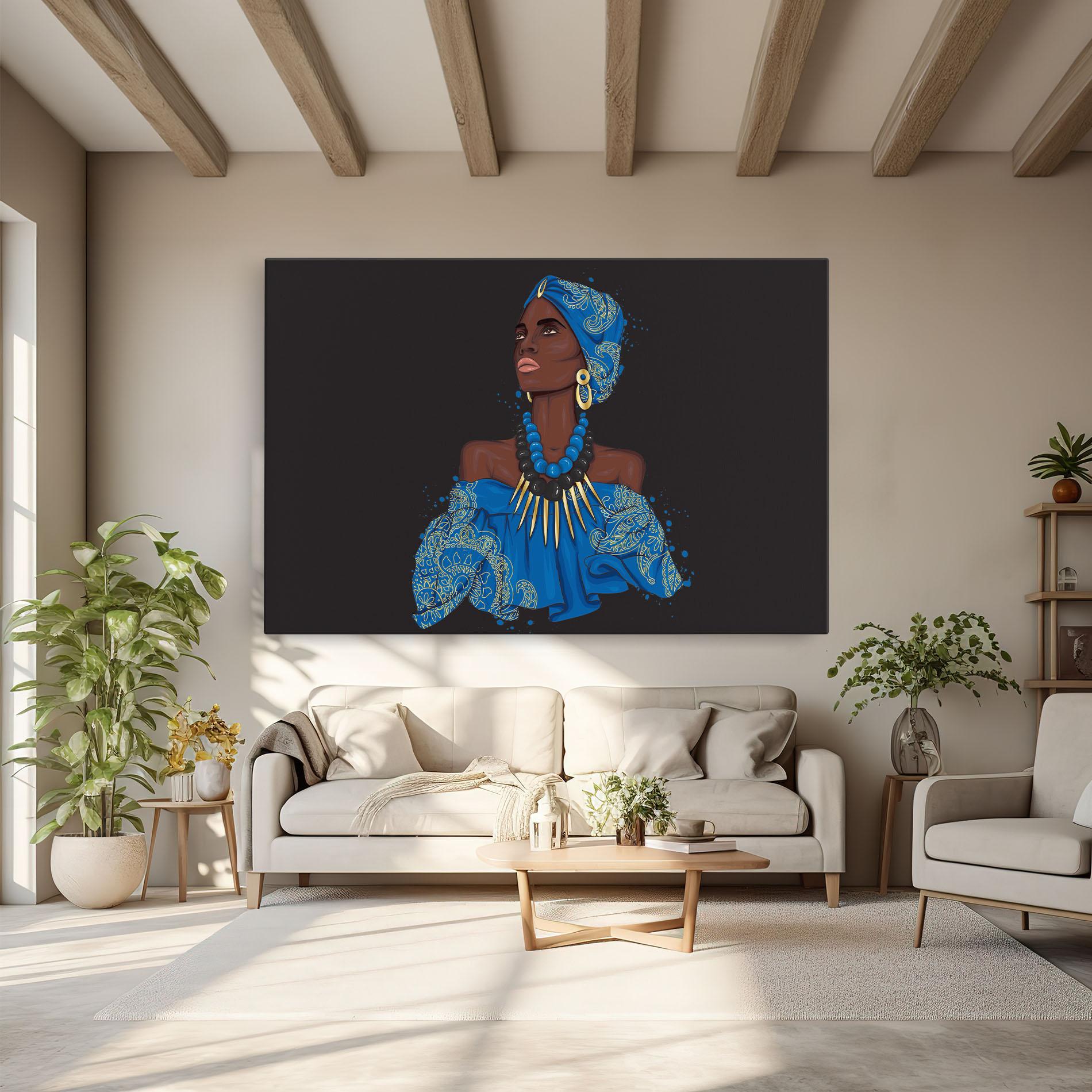 Tablou Canvas Blue African Outfit mockup 6