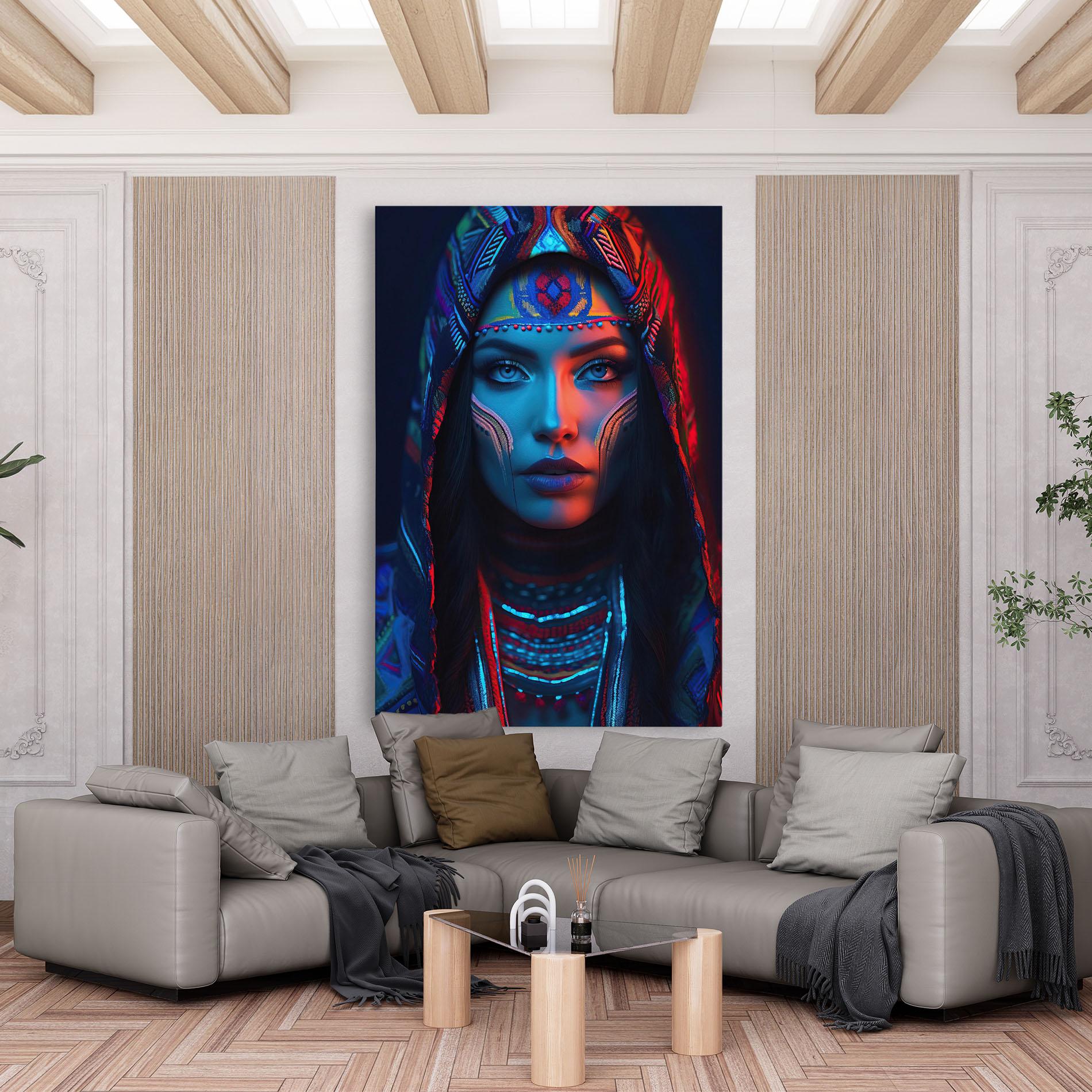 Tablou Canvas Blue Red Light Hood mockup 6